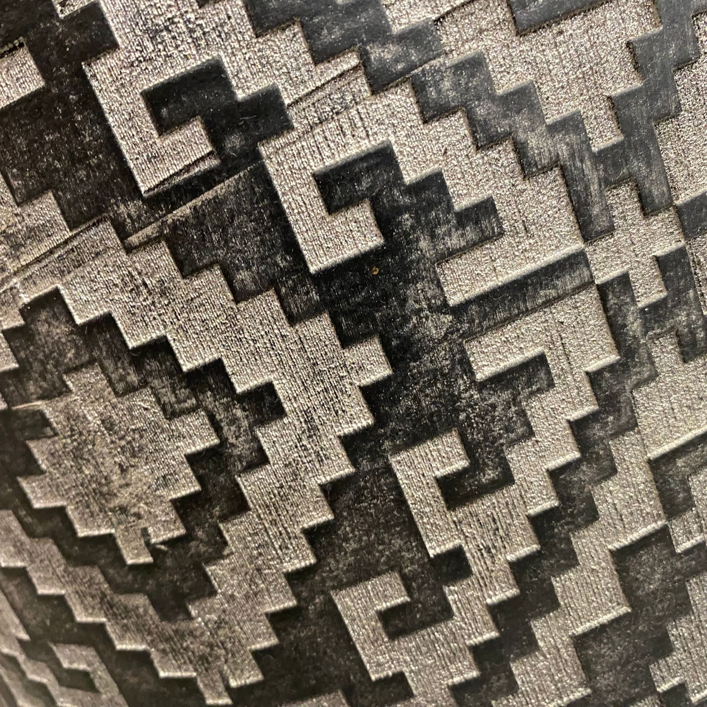 Nills Furniture Design Motif Side Table in black with intricate geometric pattern, displayed as a decorative side table.