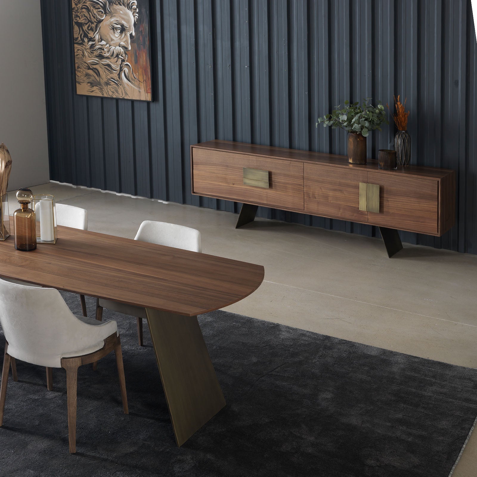 Display of the Next Dining Table Next007 by HOMAGE KOLTUK, showcasing its modern design and wood finish.