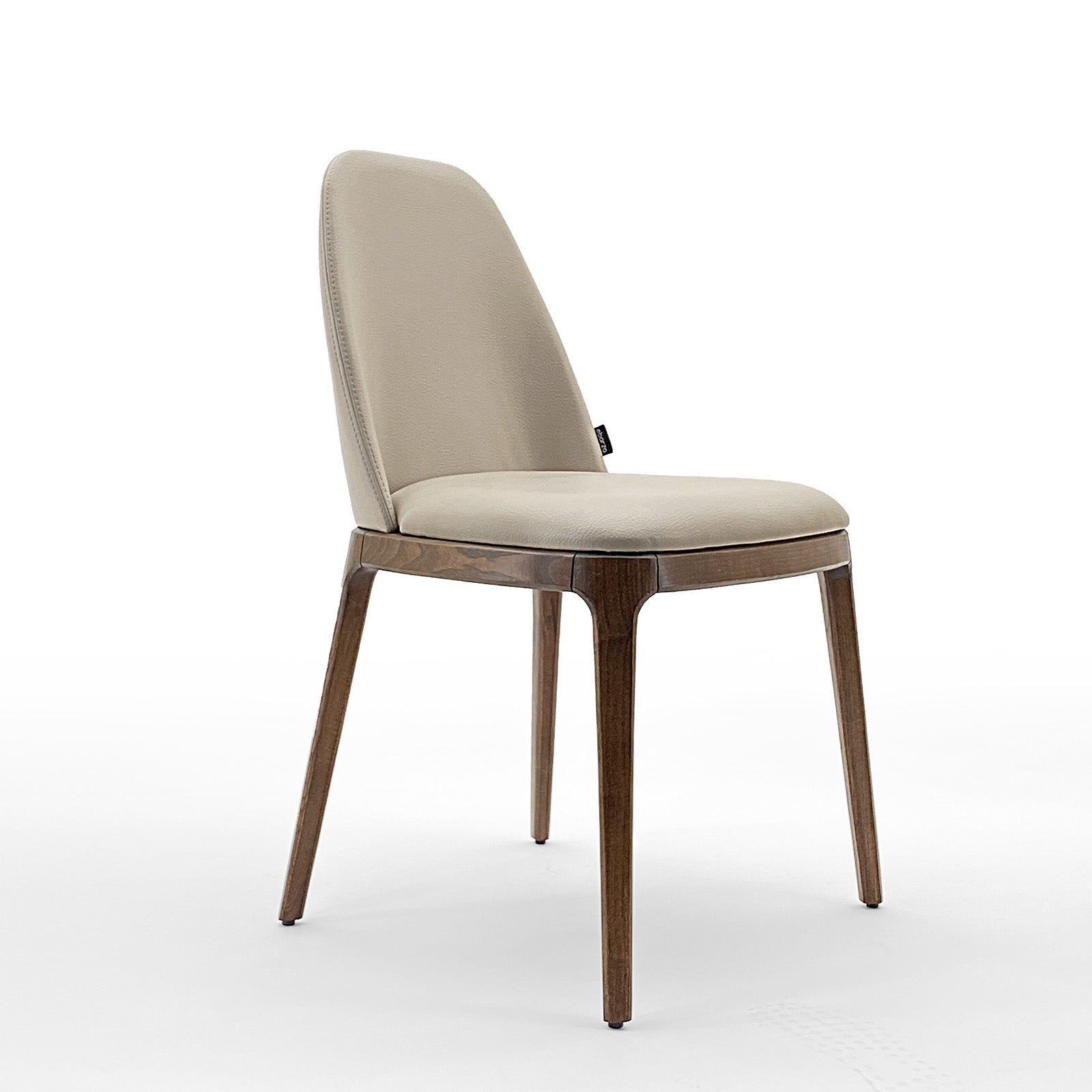 Display image of an OZZO Nirvana solid ash wood chair without arms, showcasing sleek design and natural wood finish.