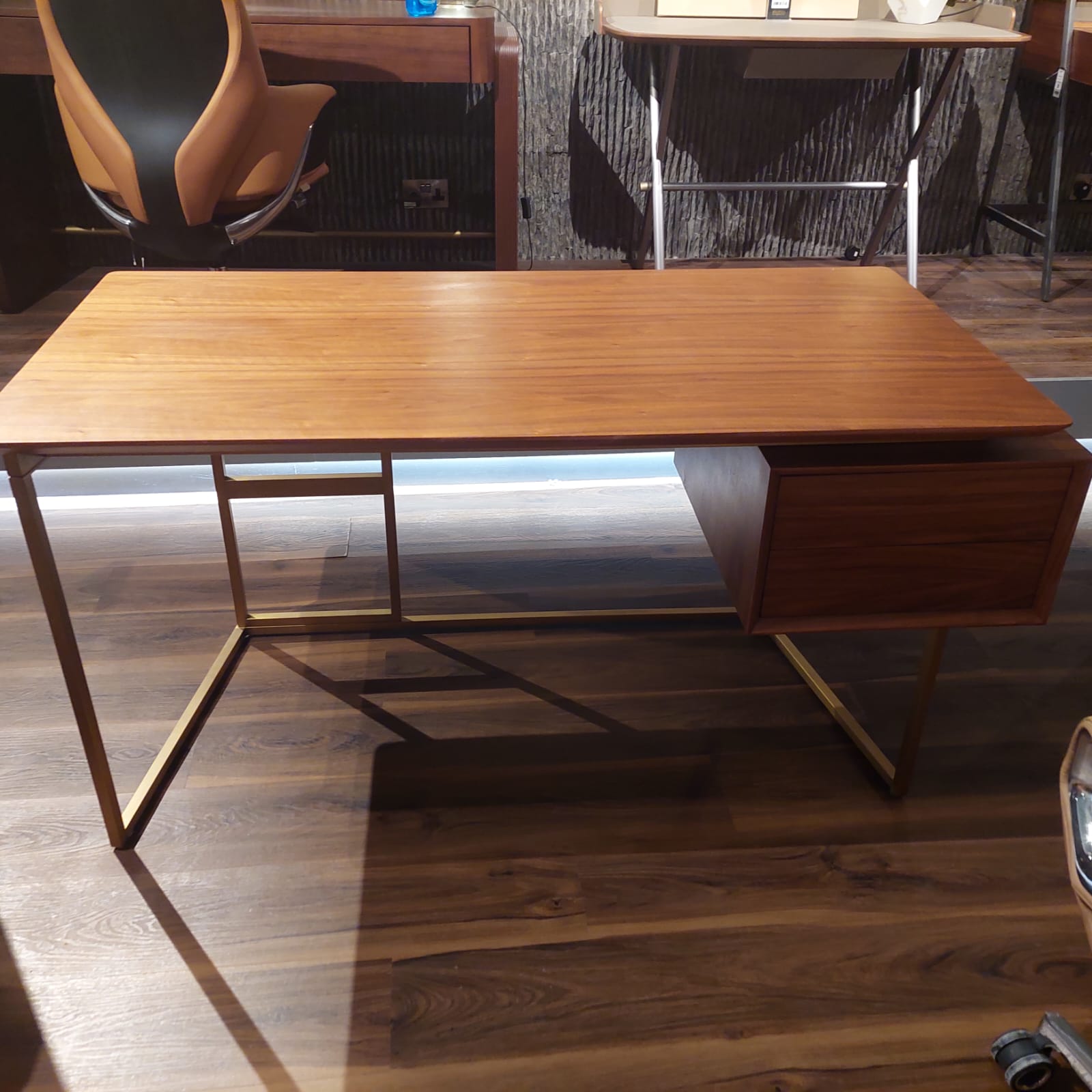 Display item of a Nord desk measuring 146 cm by Beacon Civil, shown as a sleek, modern office or home workspace piece.