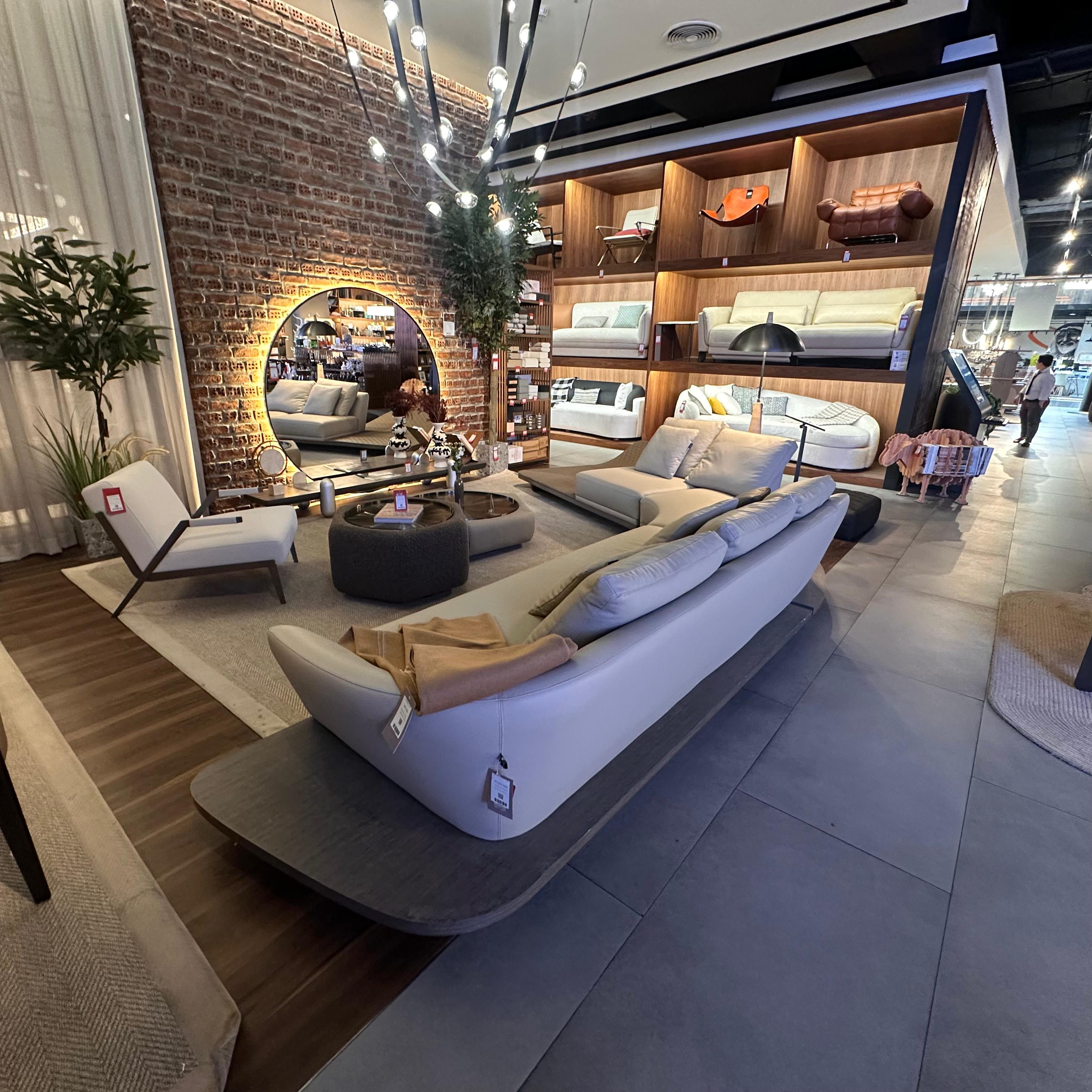 Display image of the BEACON NYON Sofa ISF-2136, showcasing its modern design and fabric upholstery.