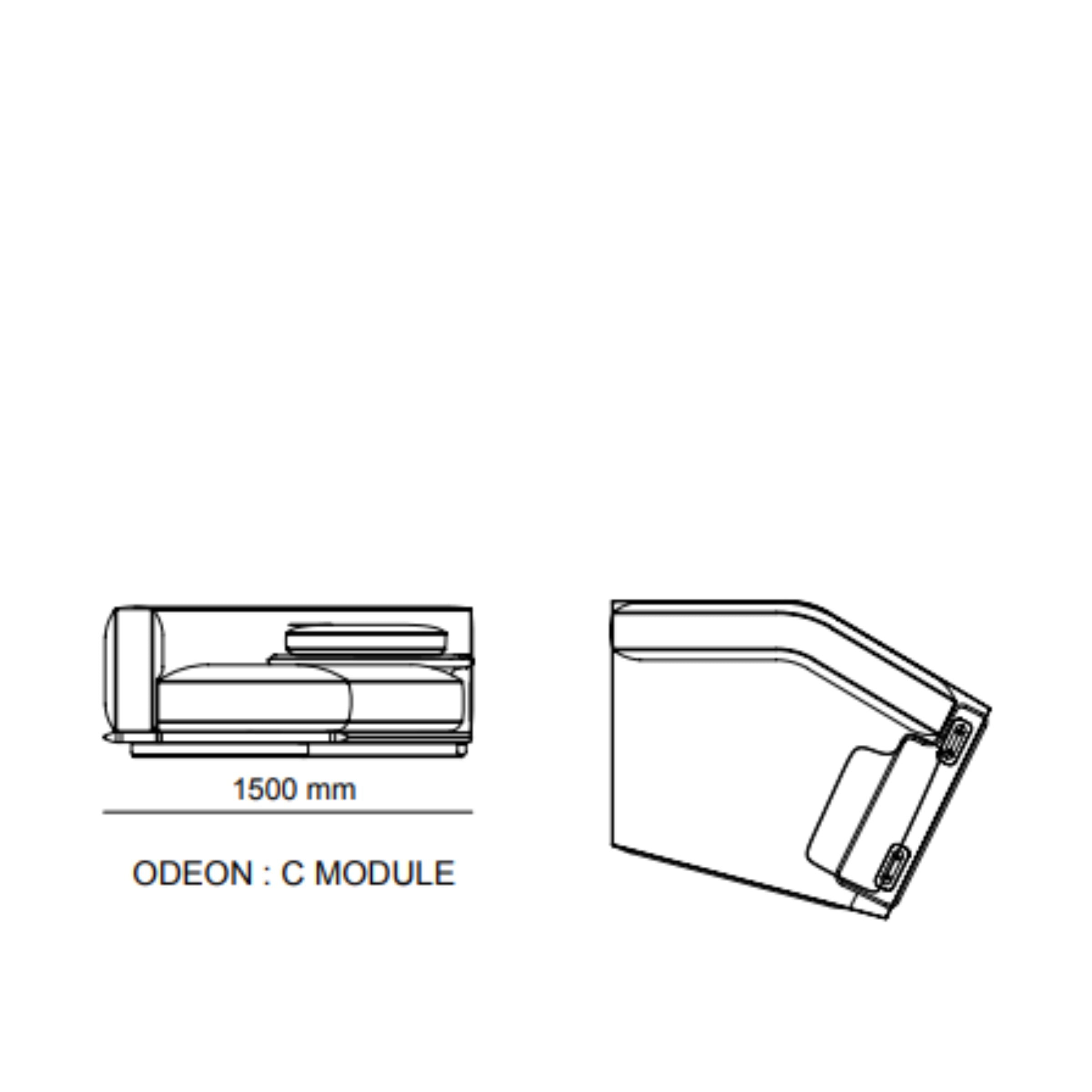 HOMAGE KOLTUK Odeon C module with right arm, 160cm, for Odeon sofa OD-C-M001, showing beige fabric sofa corner piece.