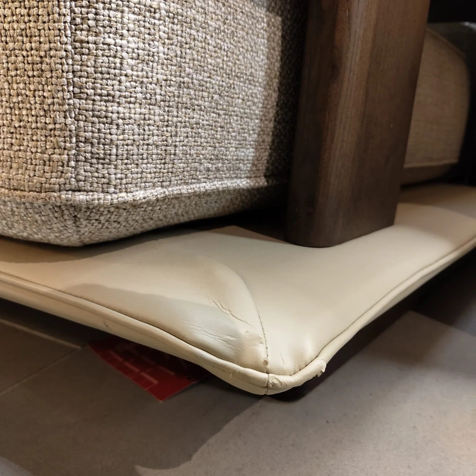 Display of Odeon C Module with right arm for Odeon sofa by Homage Koltuk, 160cm wide, showing the beige fabric and armrest.