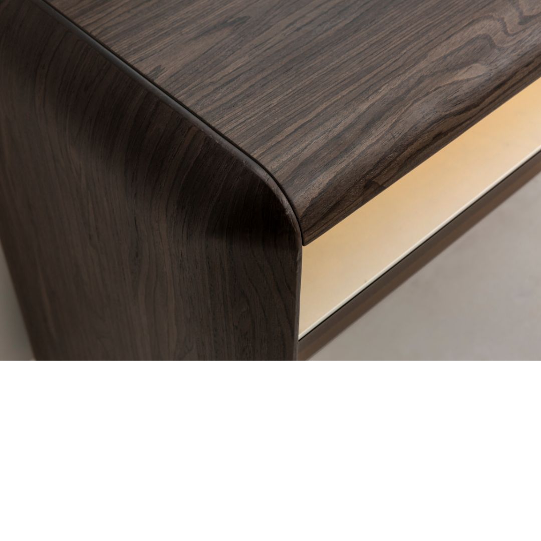 Modern MESSONI ORCA sideboard or console with sleek design, featuring a dark finish and spacious storage compartments.