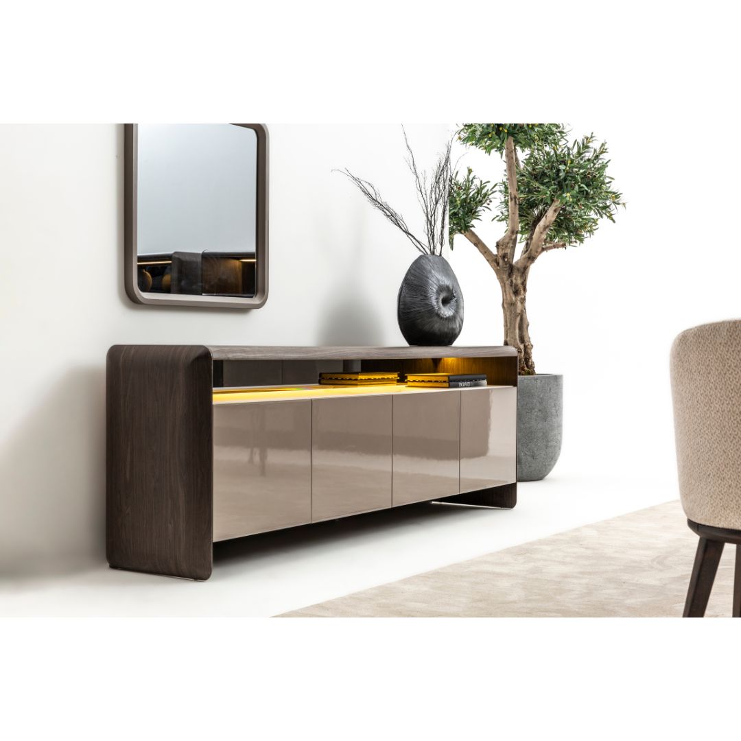 Modern MESSONI ORCA sideboard console with sleek design, dark wood finish, and spacious storage for contemporary living spaces.