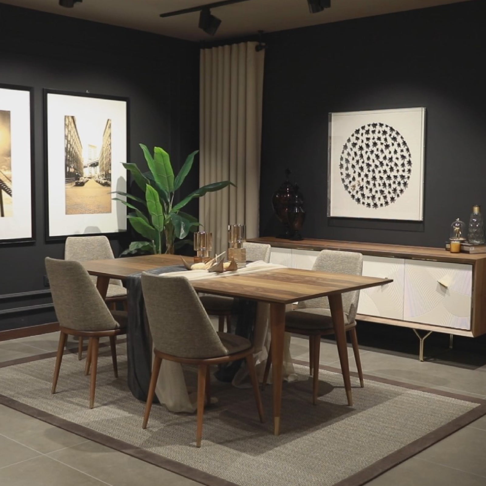 YOL LIVING Pena dining table display item with sleek wooden tabletop and sturdy legs, modern design for dining rooms.