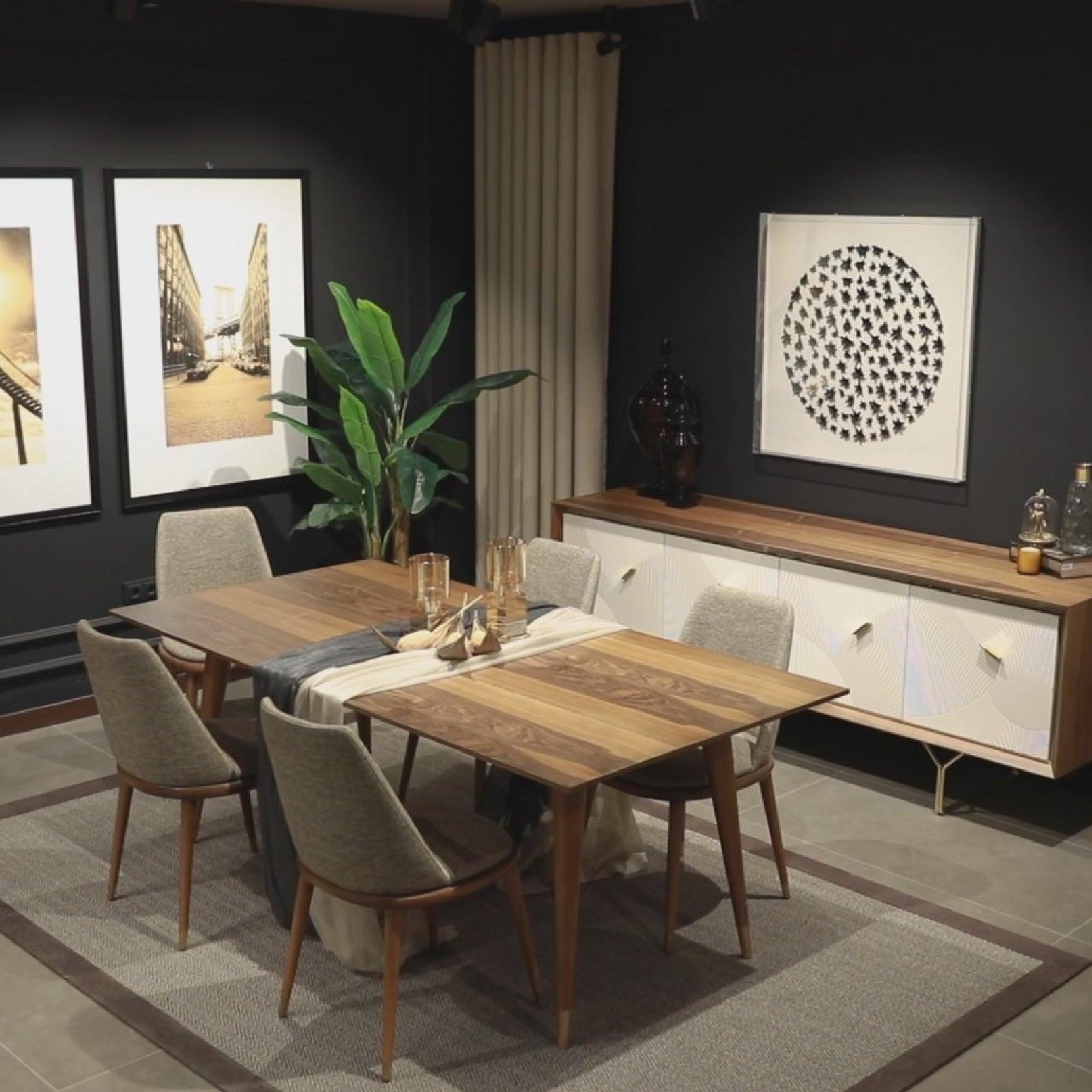 YOL Living Pena dining table display item with sleek wooden surface and modern design, perfect for contemporary dining spaces.