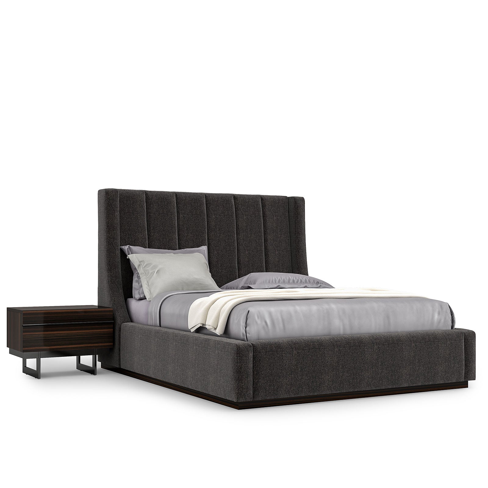 Prada Elegant Bedroom Set display item by NILLS Furniture Design featuring a stylish bed, nightstands, and matching decor.