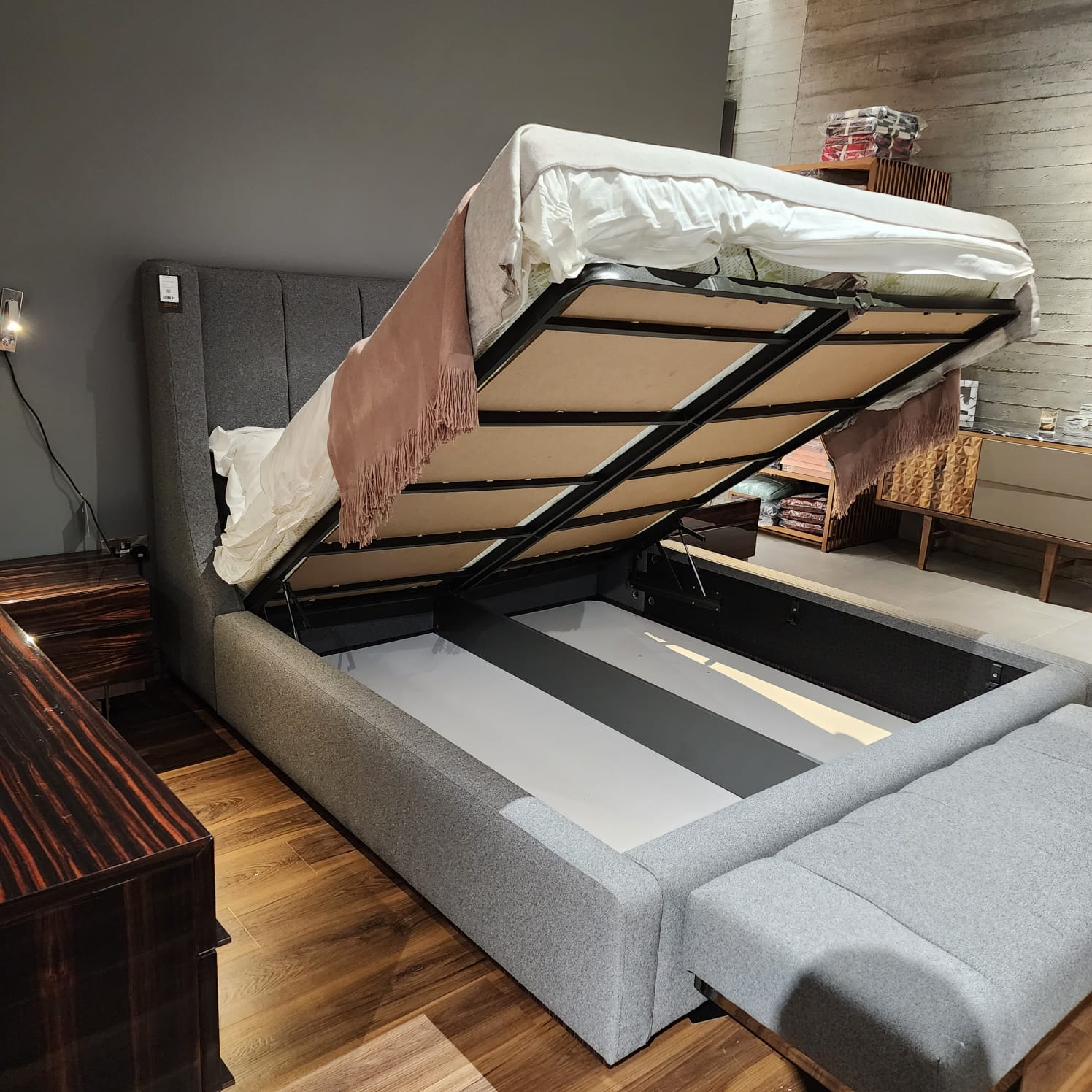 Prada Elegant Bedroom Set display item by NILLS Furniture Design, showcasing a stylish bedroom furniture collection with bed and matching pieces.