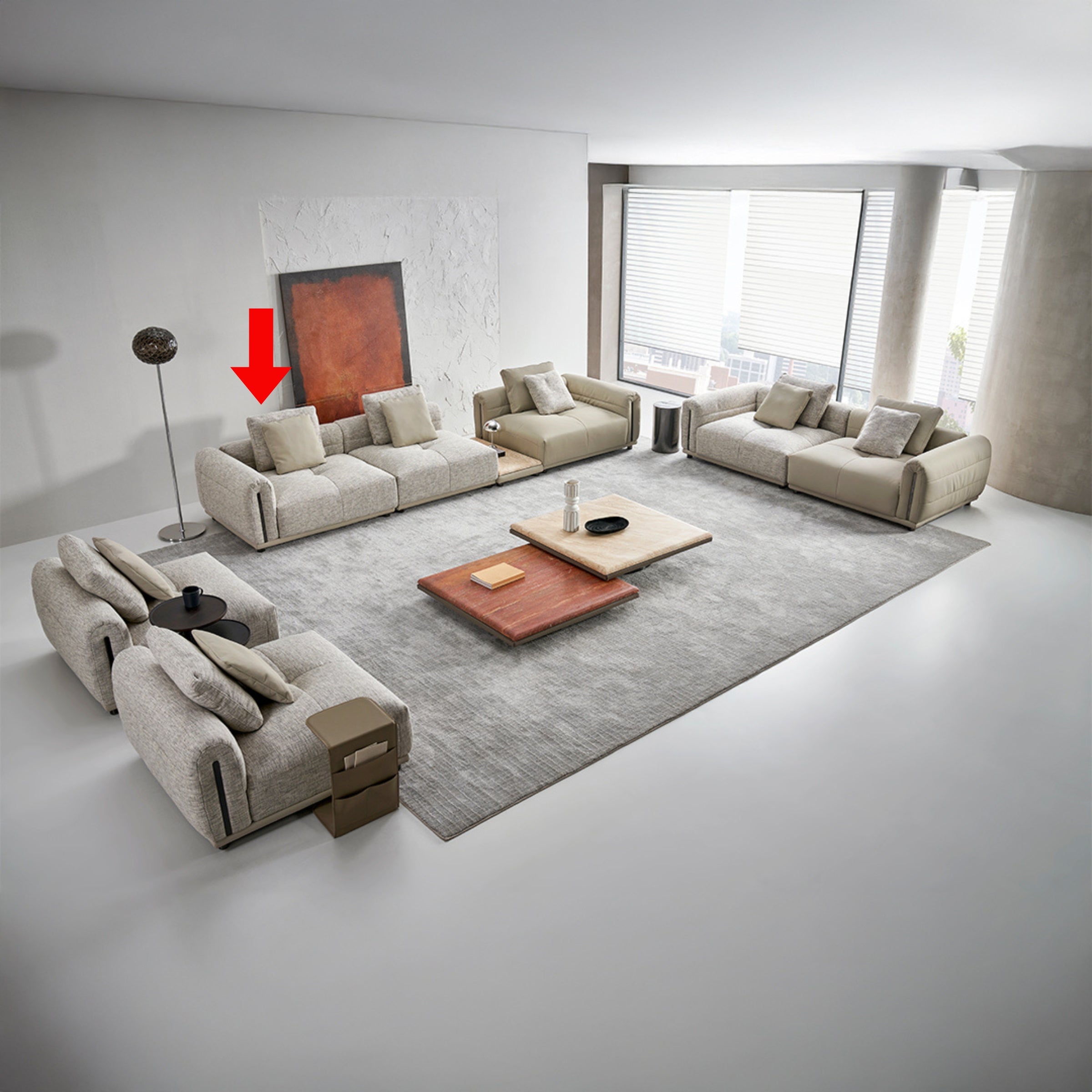 Quadro Single Seater Modular Sofa With LEFT Armrest B-SF093 -  Sofas - ebarza Furniture UAE | Shop Modern Furniture in Abu Dhabi & Dubai - مفروشات ايبازرا في الامارات | تسوق اثاث عصري وديكورات مميزة في دبي وابوظبي