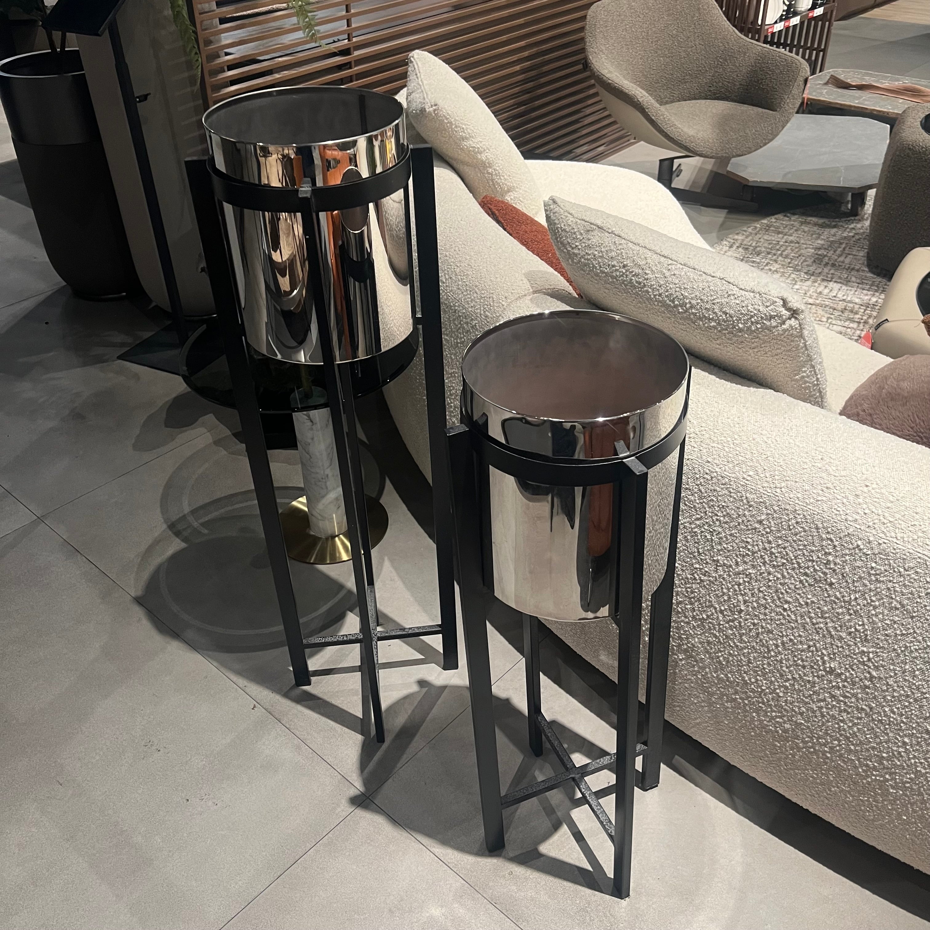 Set of 2 Beacon planter and flower boxes, display item with rectangular design, ideal for showcasing plants or flowers.