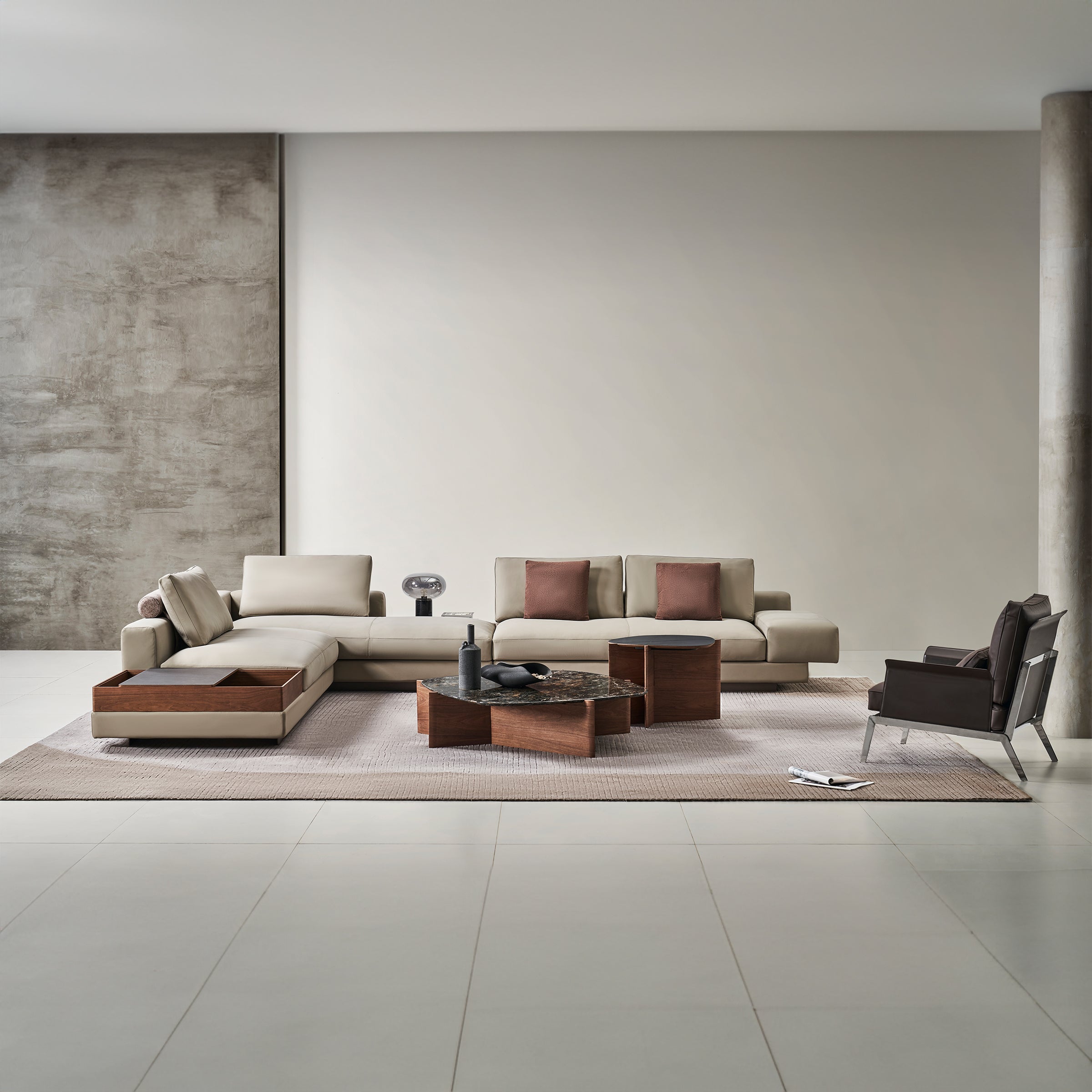 Siena Corner Sofa SF073 -  Sofas - ebarza Furniture UAE | Shop Modern Furniture in Abu Dhabi & Dubai - مفروشات ايبازرا في الامارات | تسوق اثاث عصري وديكورات مميزة في دبي وابوظبي