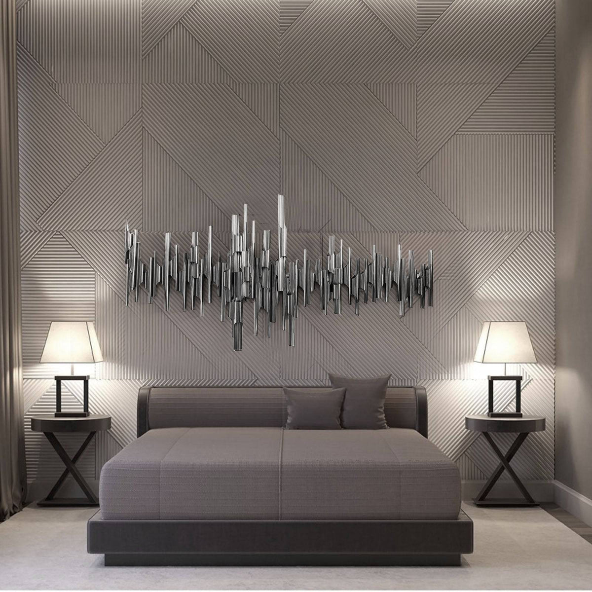Display Item -  Silver Tubes Handcrafted Stainless Steel Artwork Bg2020012 Nakheel -  DISPLAY ITEM - ebarza Furniture UAE | Shop Modern Furniture in Abu Dhabi & Dubai - مفروشات ايبازرا في الامارات | تسوق اثاث عصري وديكورات مميزة في دبي وابوظبي