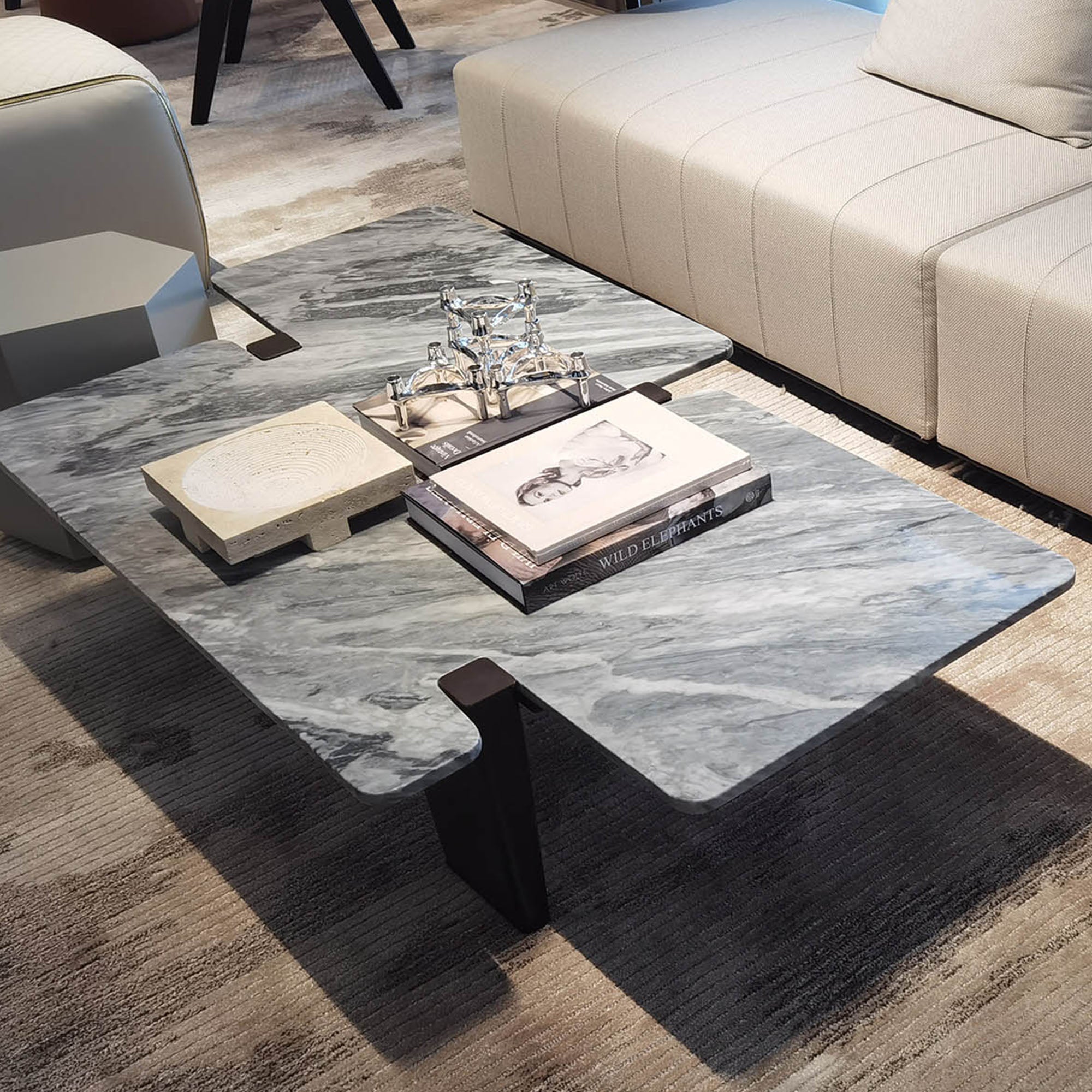 A2STONE Silvia Center Table CT02-DZ449CT display item showing a modern wooden center table with a smooth surface and sturdy legs.