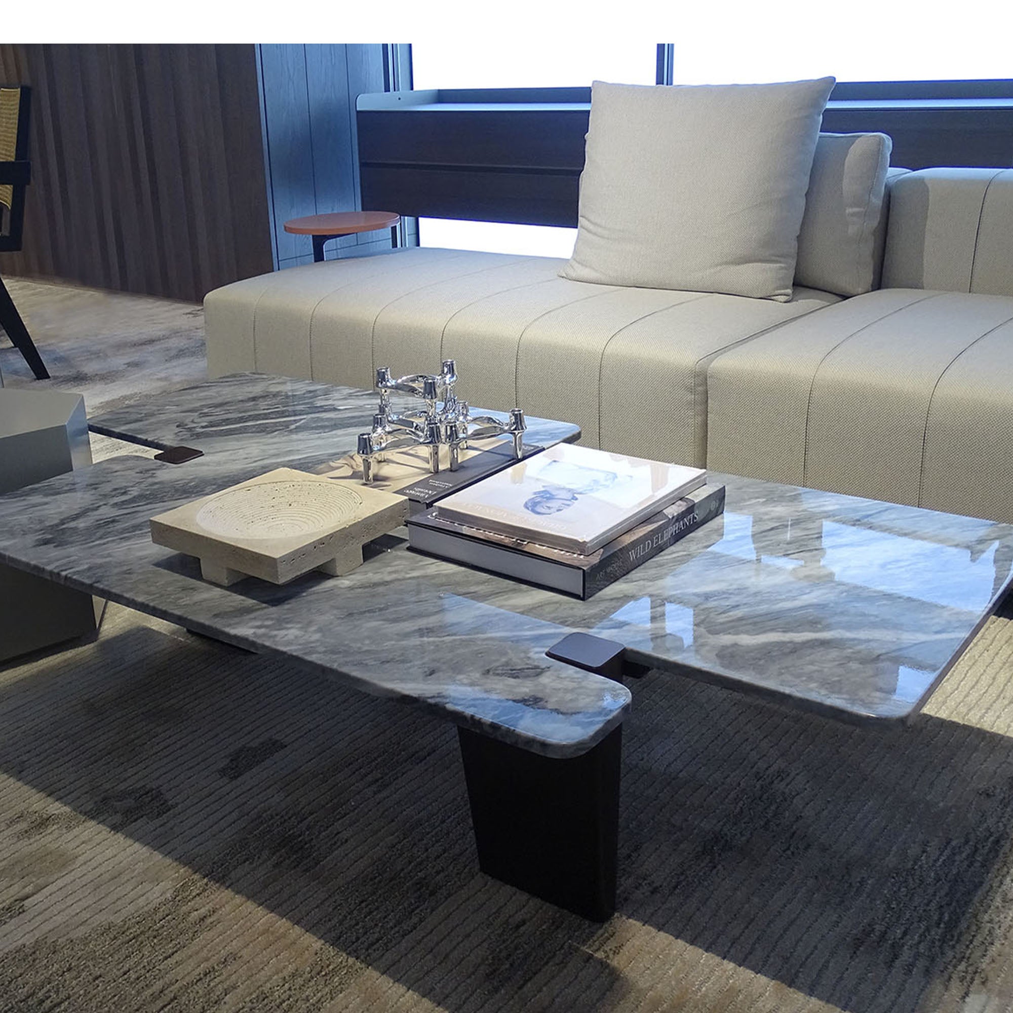 A2STONE Silvia center table display item with sleek wooden surface and modern design for living room decor.