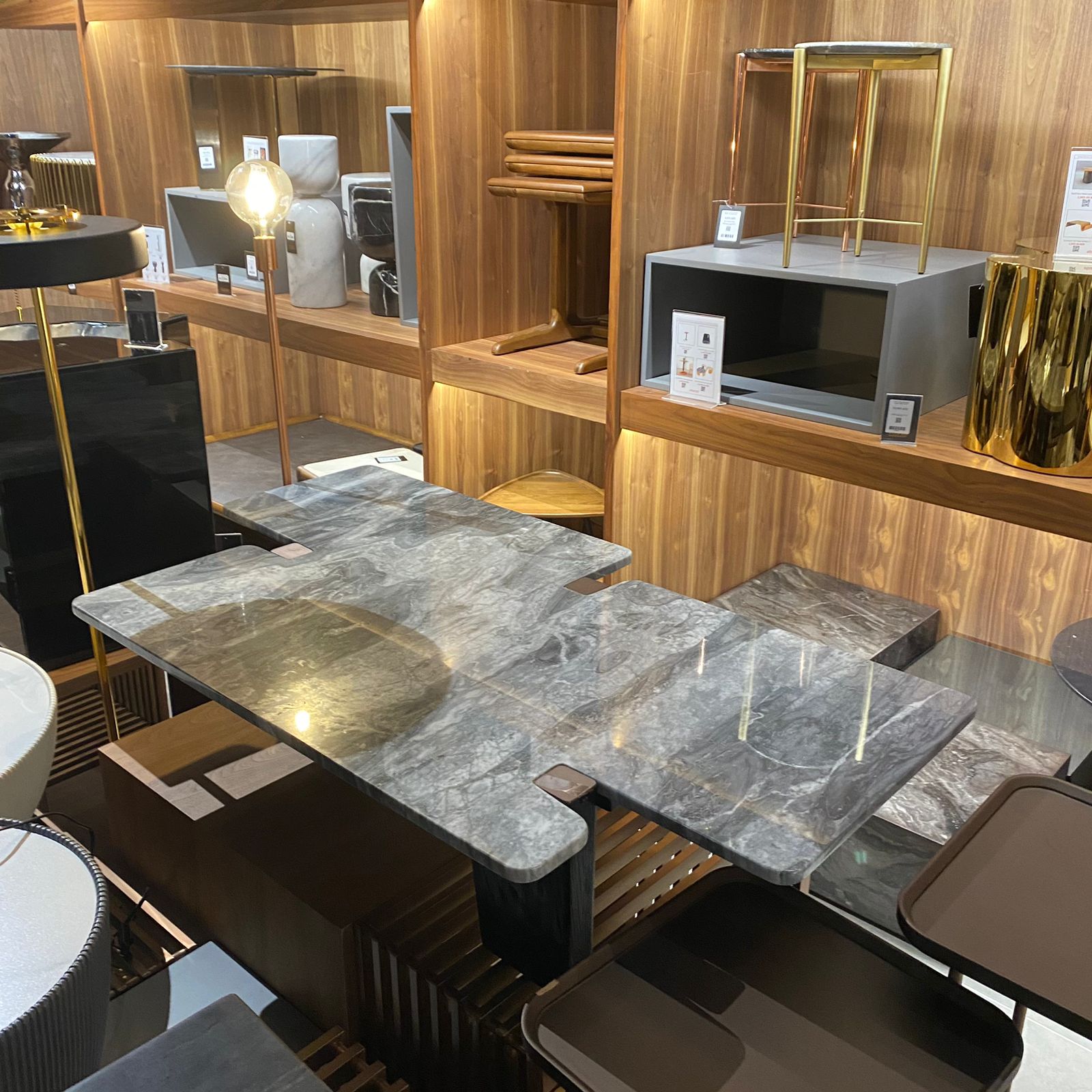 A2STONE Silvia Center Table CT02-DZ449CT display item showing a modern, rectangular living room table with a smooth wooden surface.