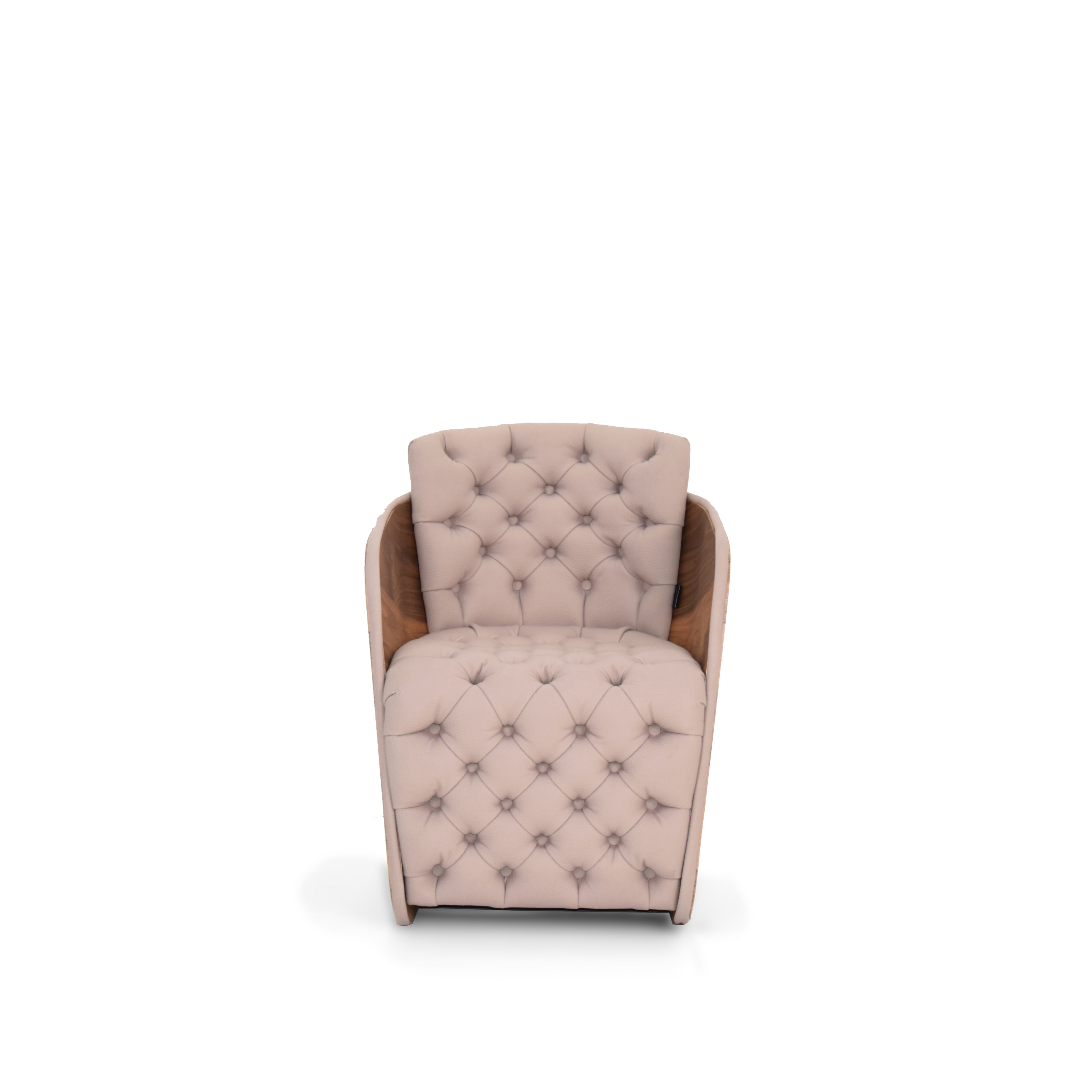Small beige Sir Armchair display item by LODA FURNITURE, featuring a modern design and cushioned seating.
