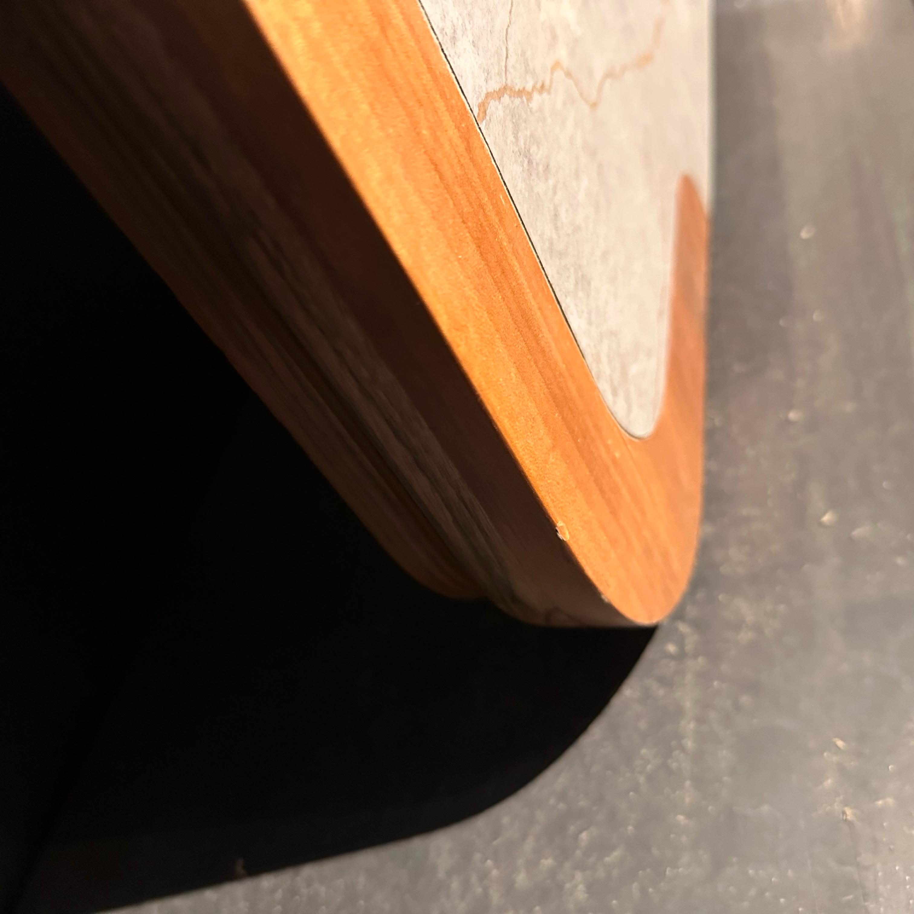 Solid corner dining table top by SANCREA, 80x80 inches, showcasing the smooth, durable surface and modern corner design.