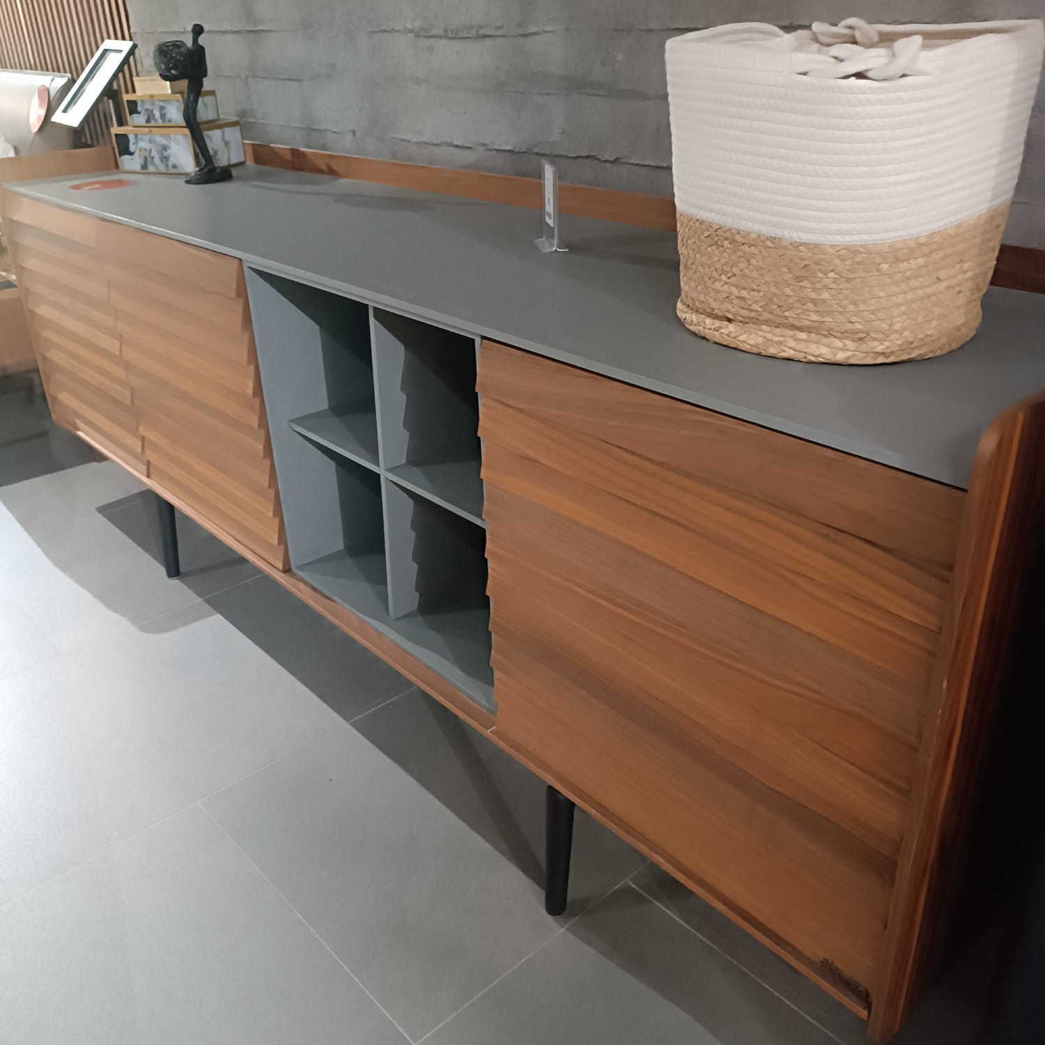 Display image of the Solo Side-board Solo004YAS by Homage Koltuk, showcasing its sleek wooden design and modern storage features.