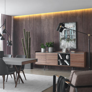 Display image of HOMAGE KOLTUK Solo Sideboard Solo004Nakheel, showcasing its modern design and wooden finish.