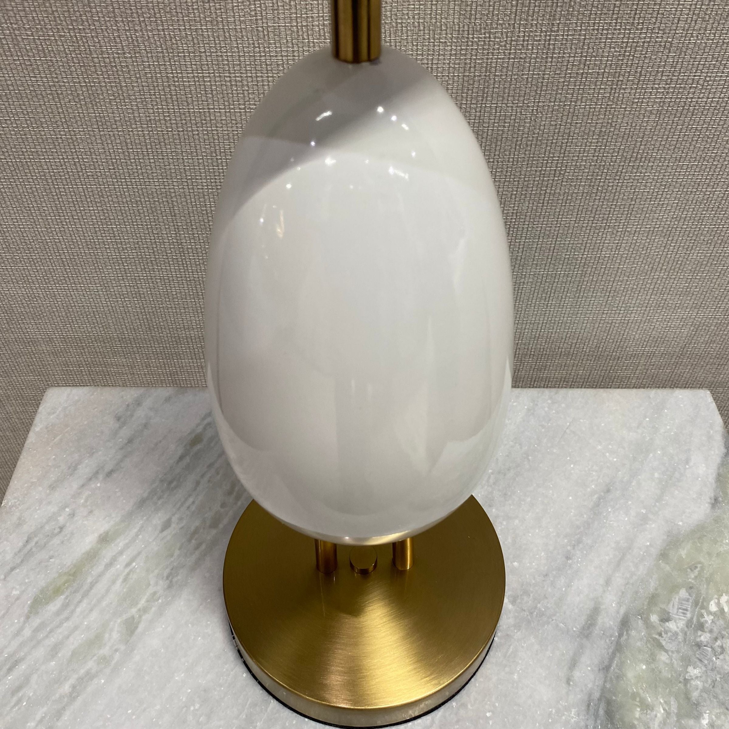 White BEACON desk table lamp CY-LTD-1011-W with sleek modern design, ideal for reading or workspace illumination.