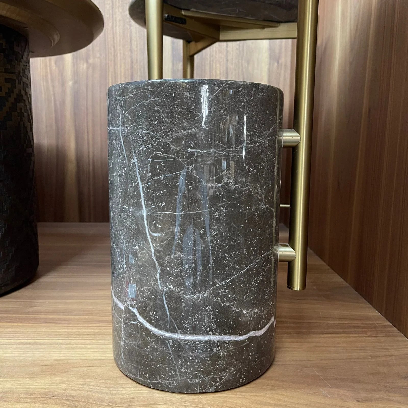 Beige Tango Side Table by Beacon, stylish display item with modern design, perfect for living room or bedroom decor.