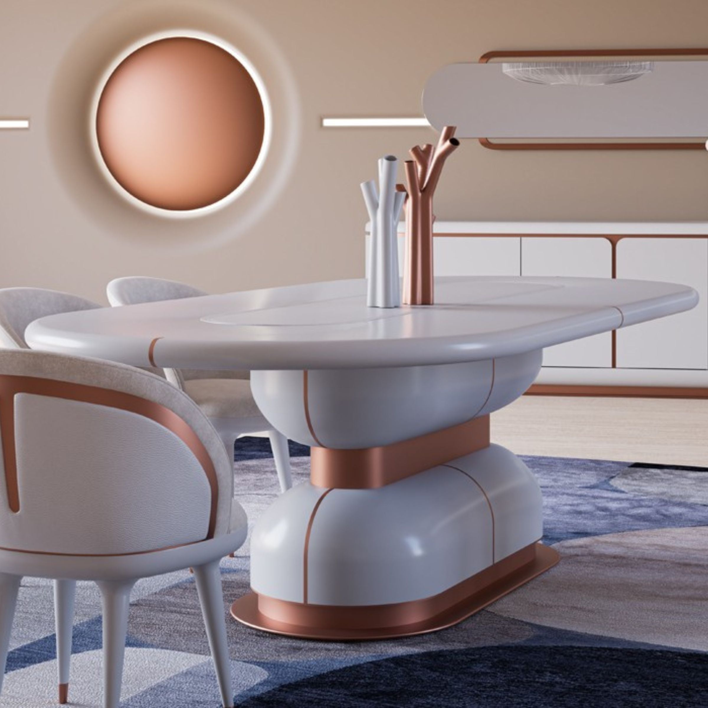 Display Item - Tulip Dining Table 260*120 CM MASTLP001-Nakheel -  DISPLAY ITEM - ebarza Furniture UAE | Shop Modern Furniture in Abu Dhabi & Dubai - مفروشات ايبازرا في الامارات | تسوق اثاث عصري وديكورات مميزة في دبي وابوظبي