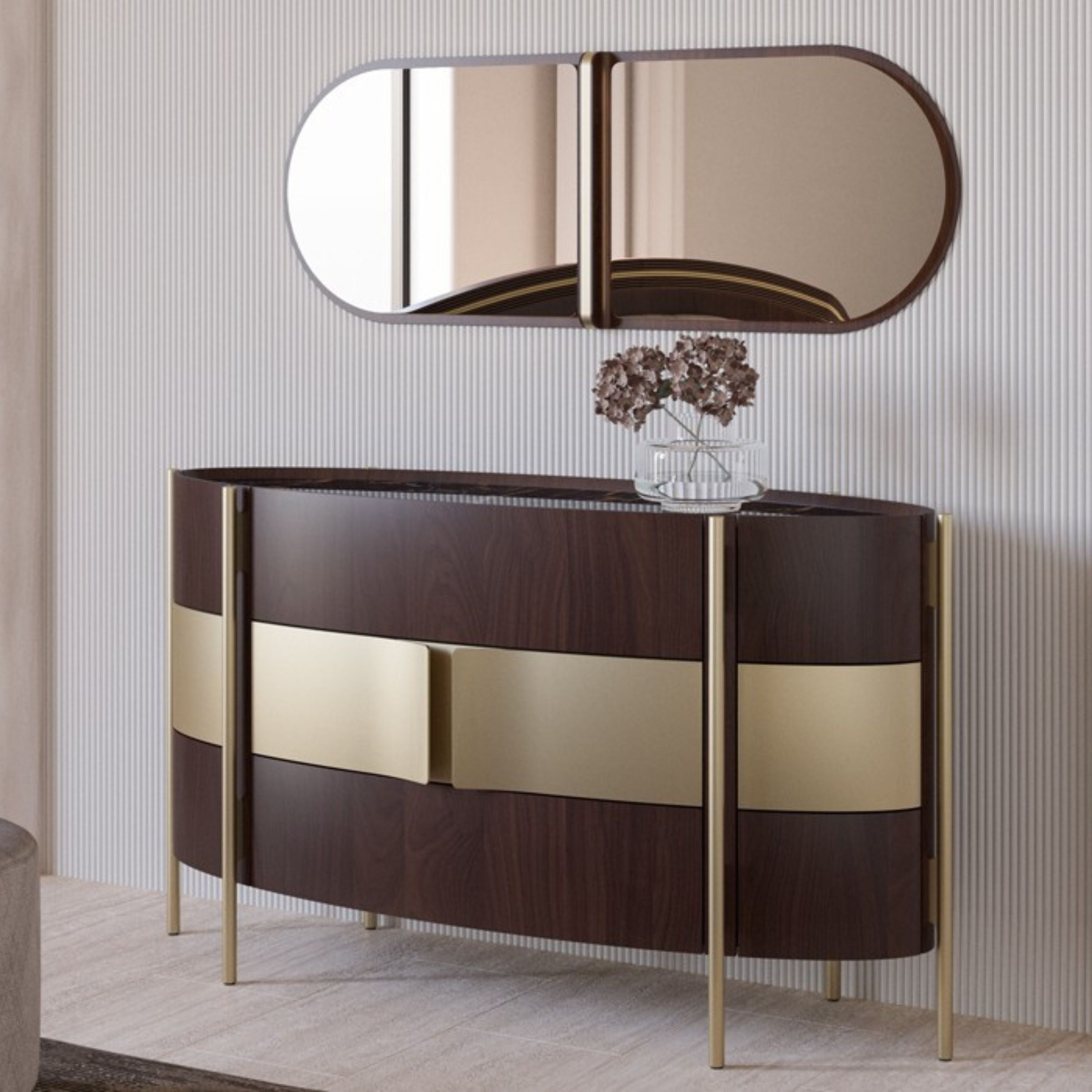 VEGA CHEST OF DRAWERS Dresser 158cm SIFVEG001/ Gold Walnut