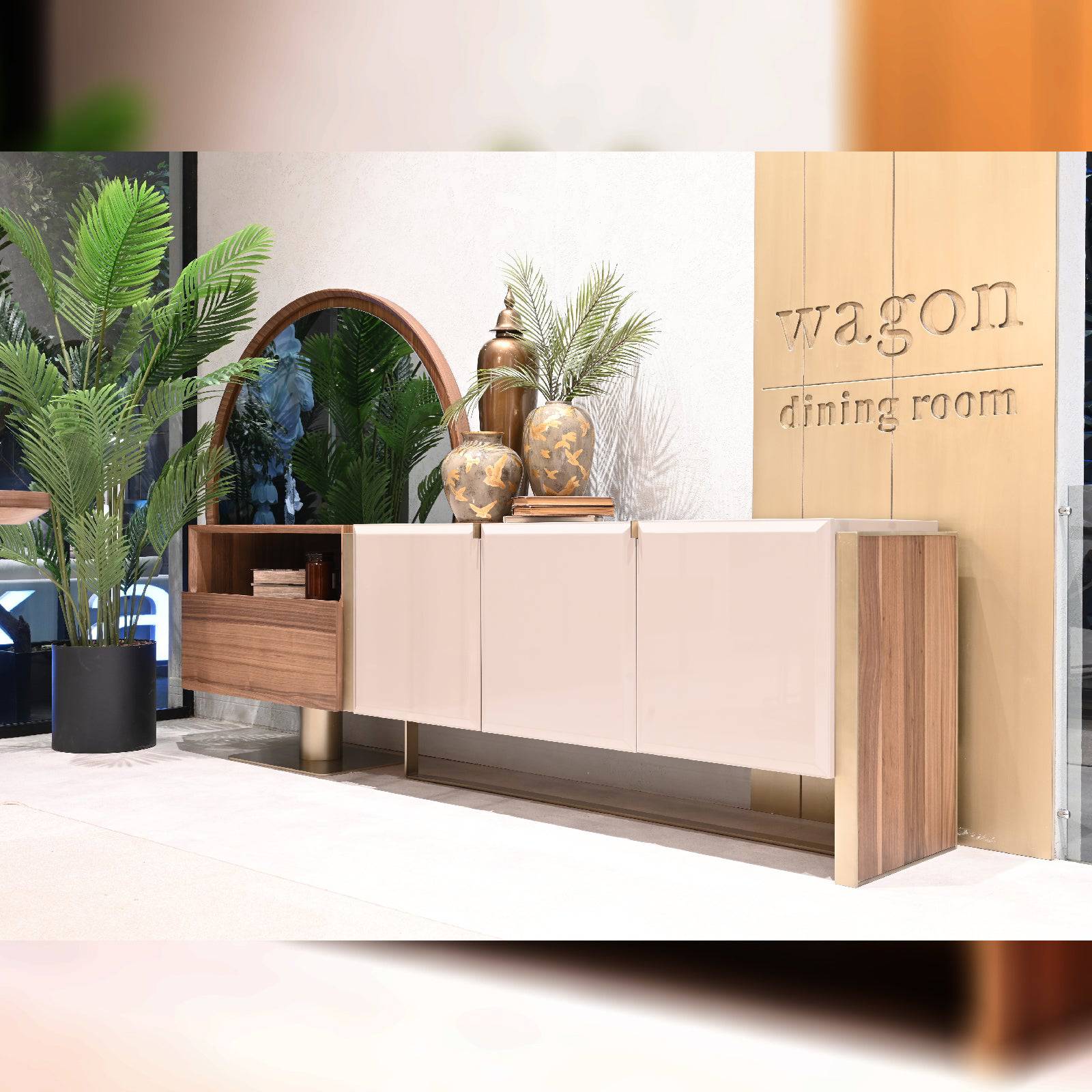 ORIX Wagon Sideboard or console with sleek wooden finish, featuring spacious storage and modern design.
