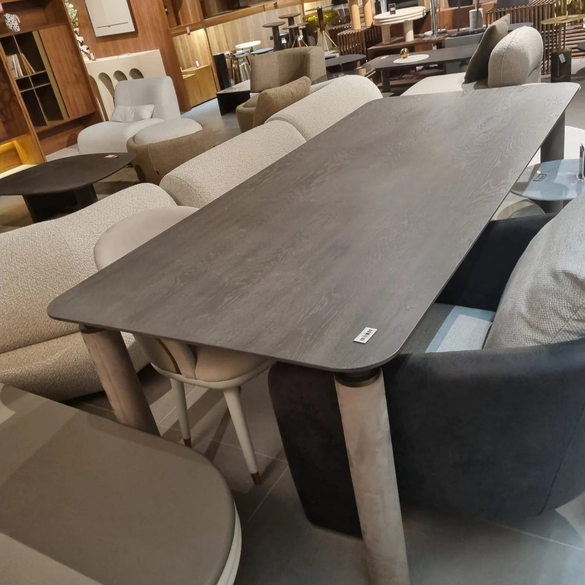 Ecole Living LİYA dining table display item featuring a modern wooden design with a smooth surface and sturdy legs.