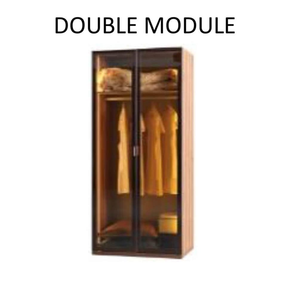 Display Piece - Double Module Cabinet With Led  And Mdf Doors -  DISPLAY ITEM - ebarza Furniture UAE | Shop Modern Furniture in Abu Dhabi & Dubai - مفروشات ايبازرا في الامارات | تسوق اثاث عصري وديكورات مميزة في دبي وابوظبي
