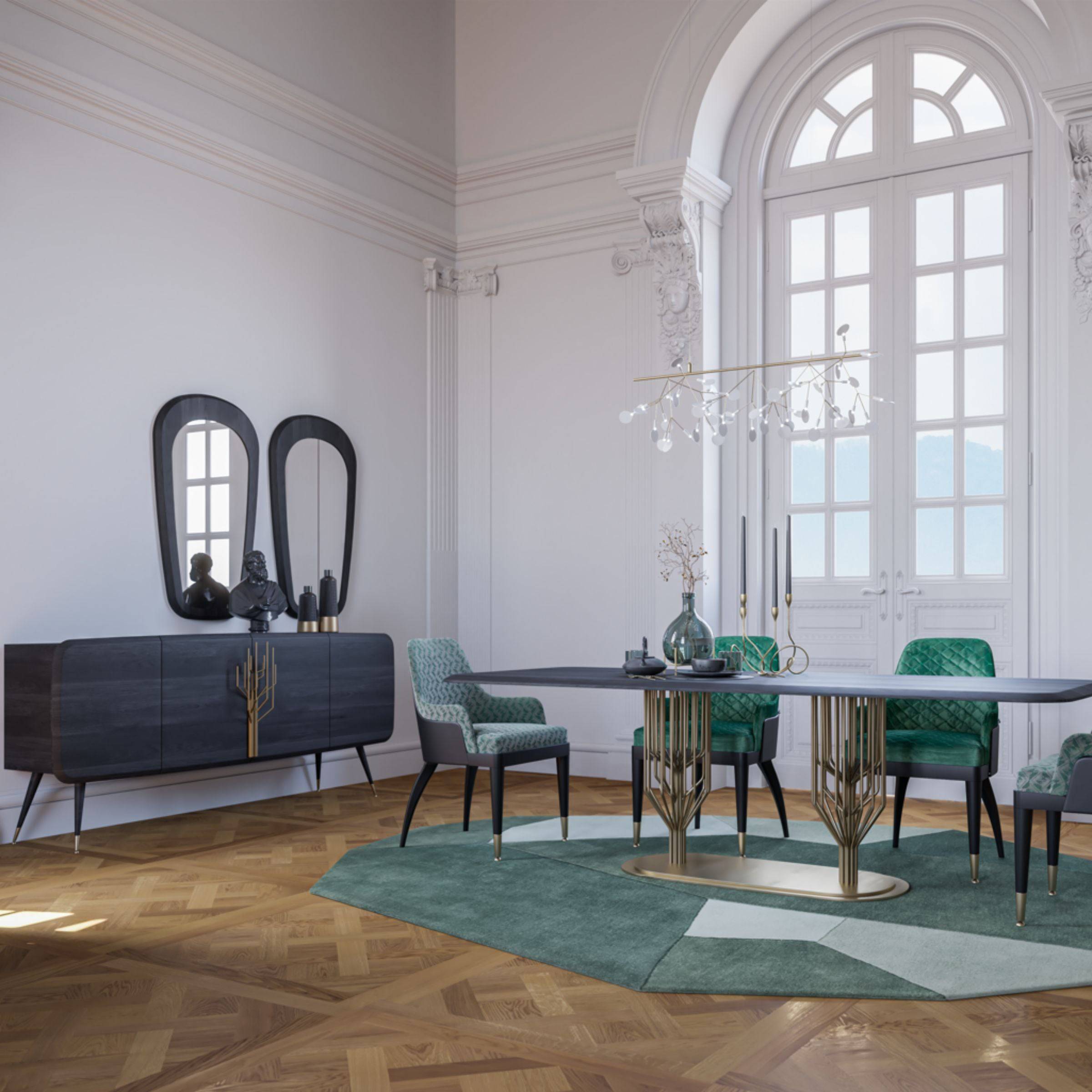 Display image of LODA Furniture Bug-240 dining table showing the wooden tabletop and sturdy legs, ideal for modern dining spaces.