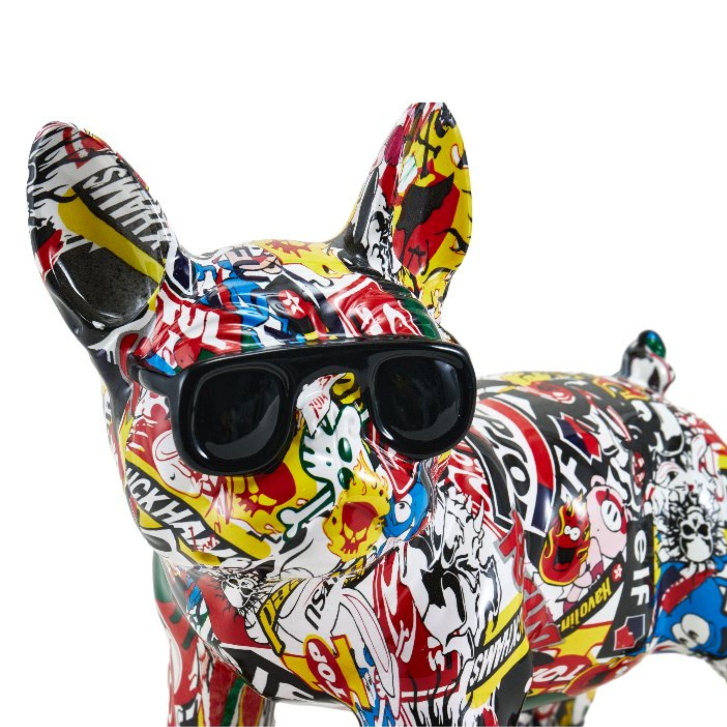 Dog sculpture from BEACON home decor figurines, detailed ceramic dog figurine with realistic features and textured finish.