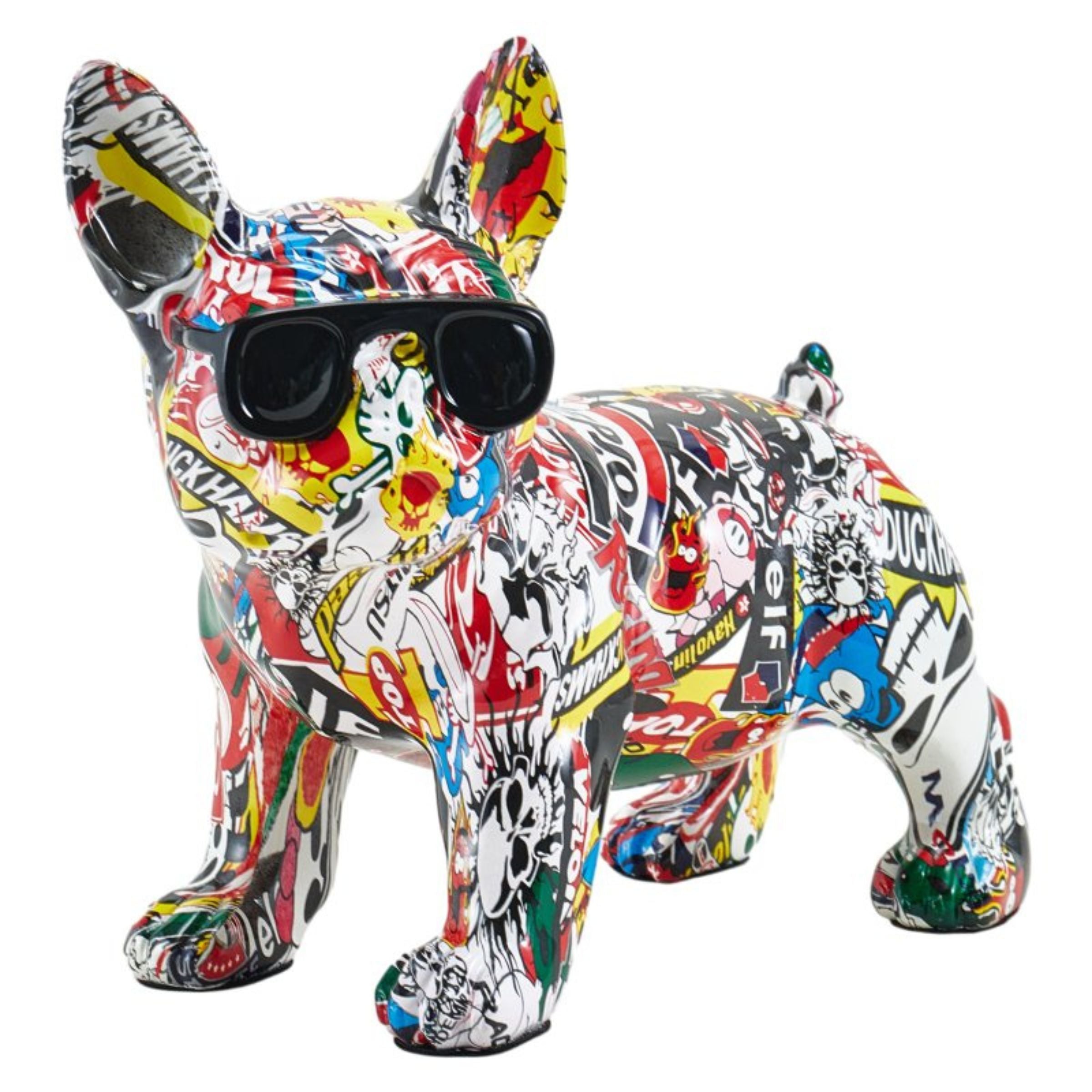 Beige dog sculpture from BEACON home decor figurines, detailed ceramic or resin dog figurine for stylish interior decoration.