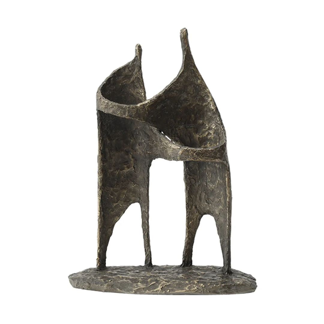 Bronze resin abstract figurative sculpture of double dancers, home decor figurine by BEACON, model FC-SZ24048.