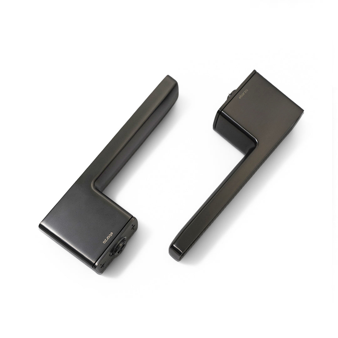 BEACON double door handle with keys and matching magnetic lock body MFC60 in grey, featuring a 2-in-1 handle design.
