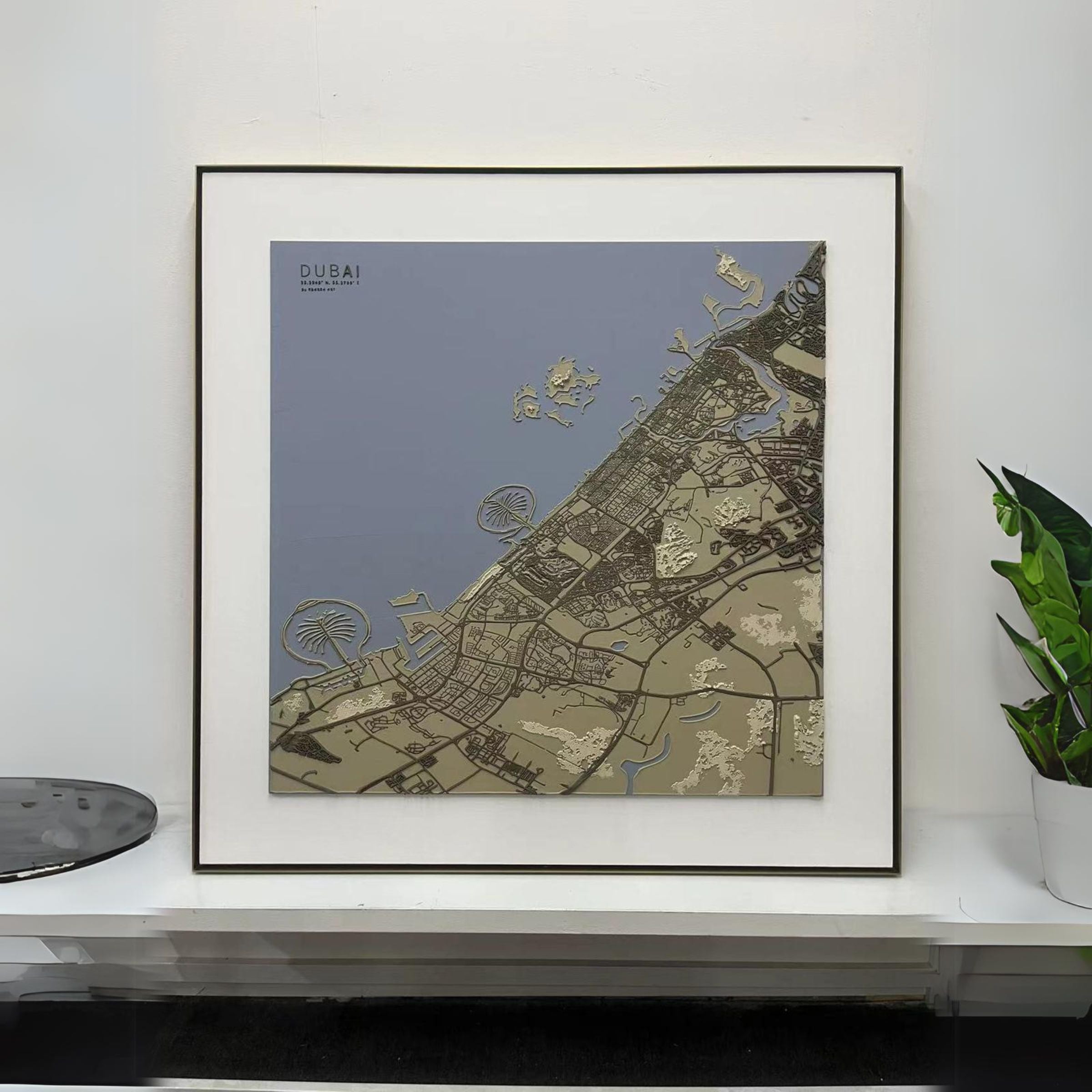 Dubai Map Handmade Painting 140x140 cm PCA-007-Dubai -  Paintings - ebarza Furniture UAE | Shop Modern Furniture in Abu Dhabi & Dubai - مفروشات ايبازرا في الامارات | تسوق اثاث عصري وديكورات مميزة في دبي وابوظبي