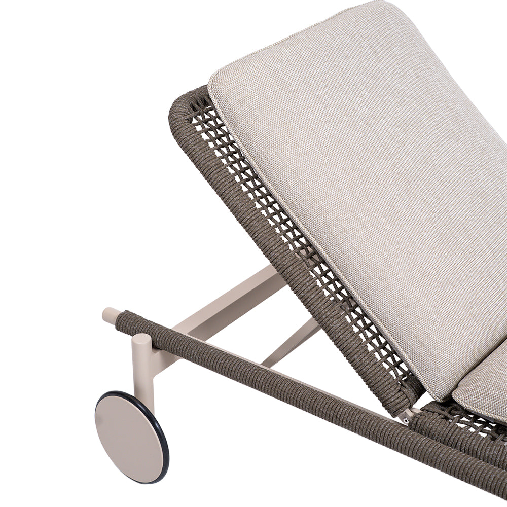Beacon Dublin sunbed with wheels, outdoor sunlounger in durable material perfect for relaxing in the garden or patio.
