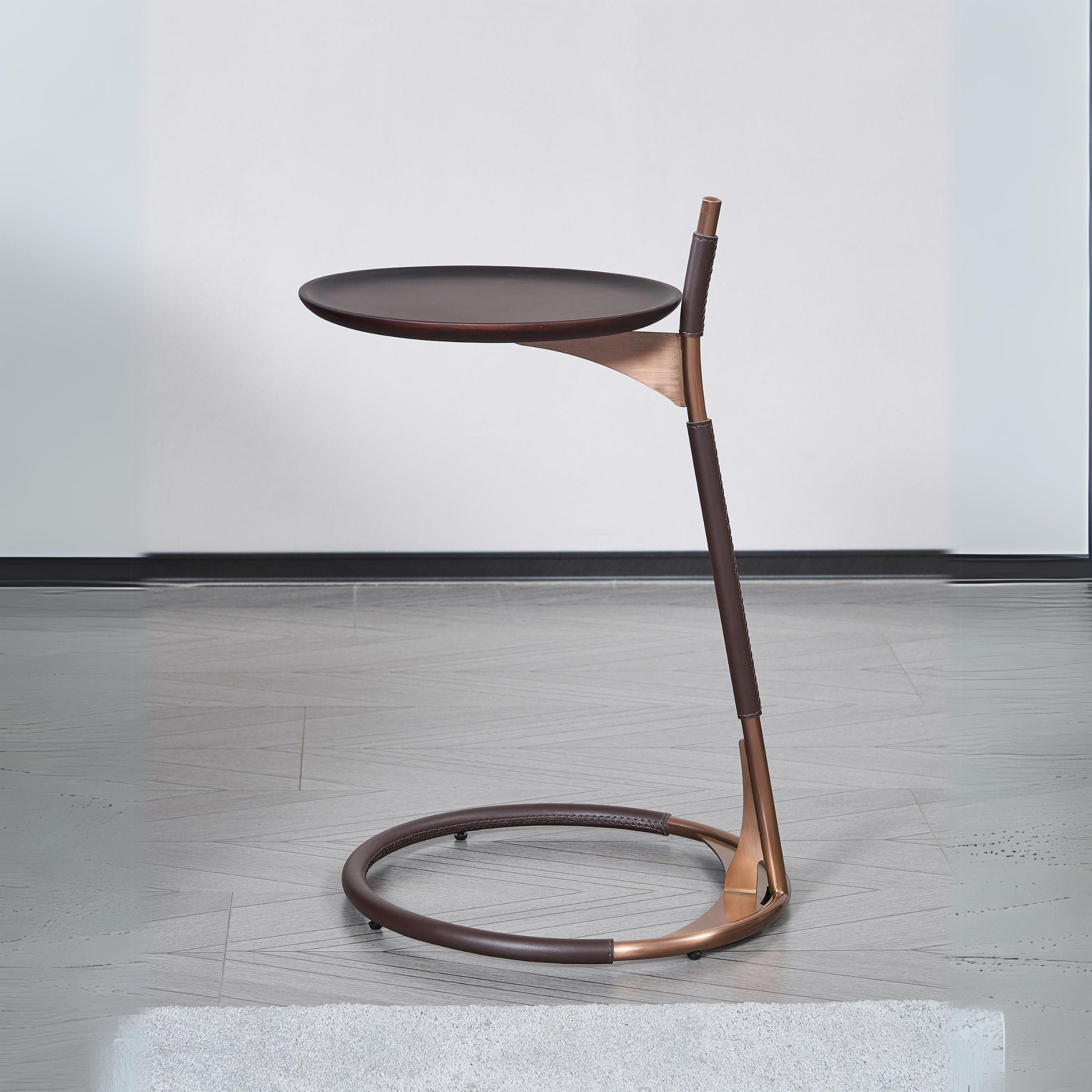 Modern BEACON Dwell Side Table MLL-D130 with a sleek, minimalist design, featuring a wooden surface and metal legs.