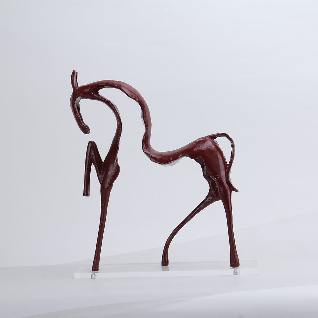 Red Line Horse sculpture by BEACON, a striking equine home decor figurine showcasing dynamic elegance and modern artistry.
