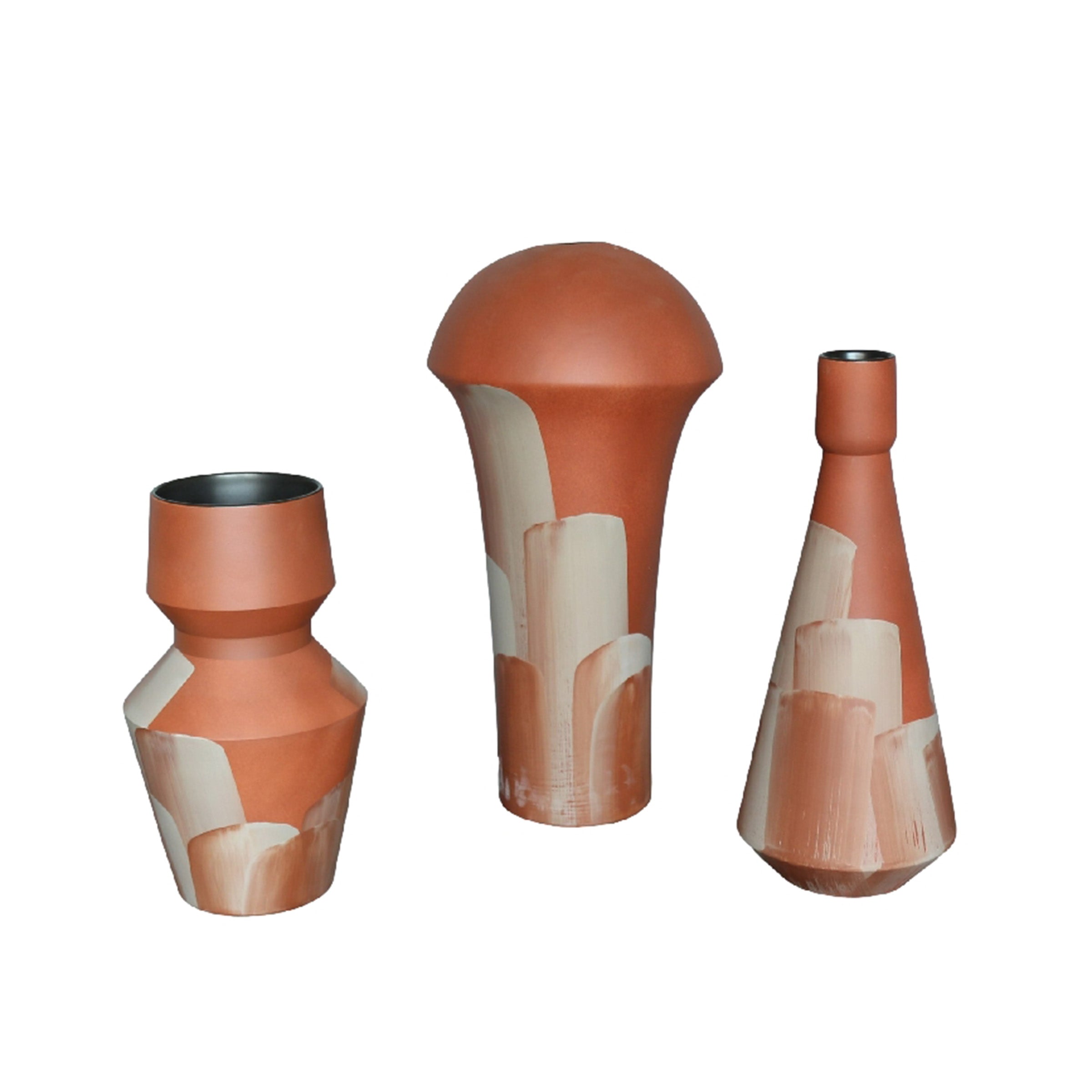 Brown and cream textured vase with earthy elegance from BEACON, featuring a stylish, handcrafted design perfect for home decor.