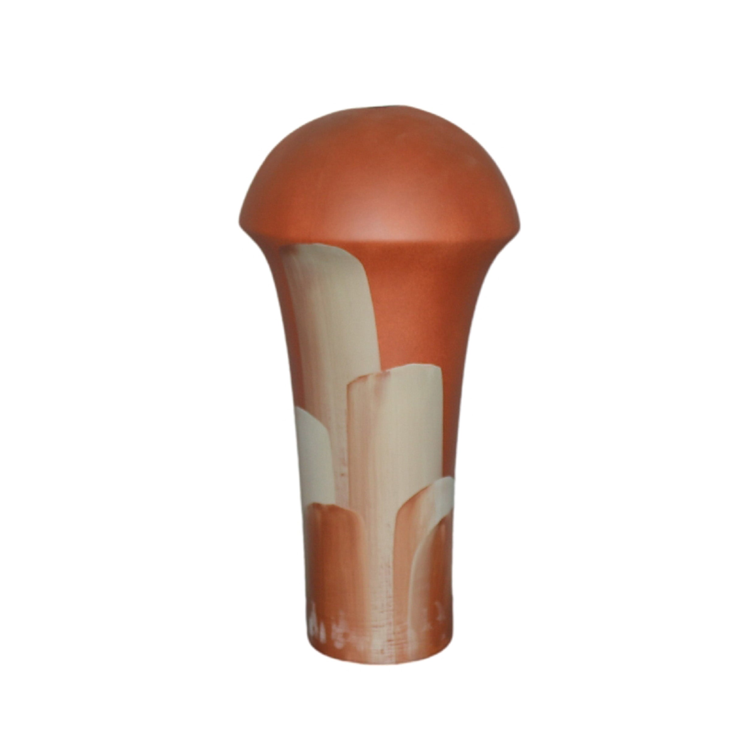 Textured brown and cream ceramic vase from BEACON Earthy Elegance collection, featuring an organic, earthy design.