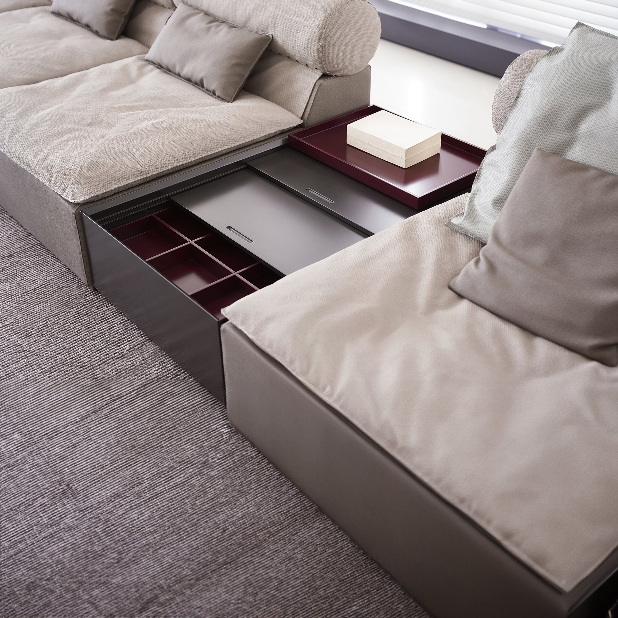 ebarza Corner Sofa AMBO- S80197 -  Sofas - ebarza Furniture UAE | Shop Modern Furniture in Abu Dhabi & Dubai - مفروشات ايبازرا في الامارات | تسوق اثاث عصري وديكورات مميزة في دبي وابوظبي