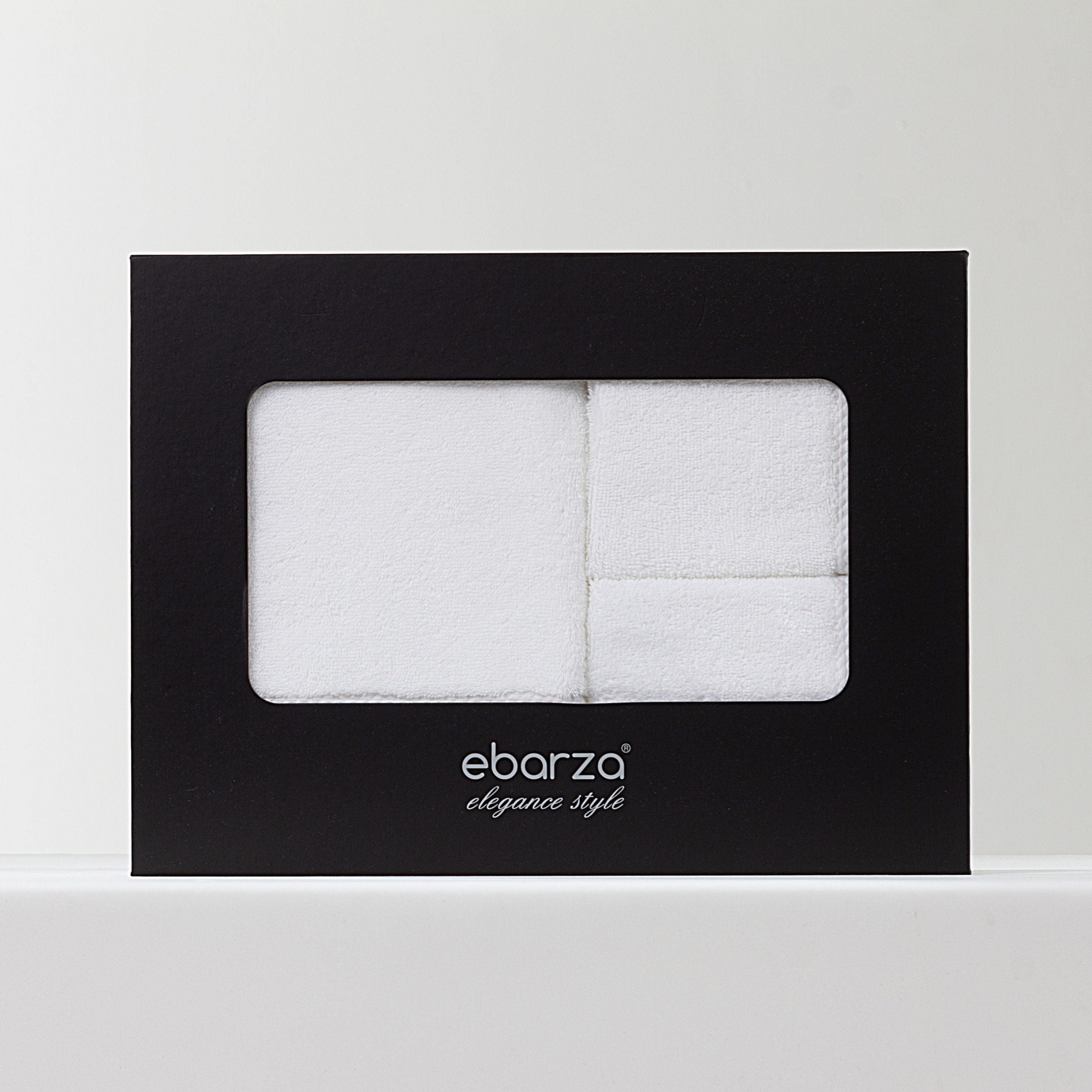 ebarza Dobby Border Towel Set  EBTS-001 -  Towels - ebarza Furniture UAE | Shop Modern Furniture in Abu Dhabi & Dubai - مفروشات ايبازرا في الامارات | تسوق اثاث عصري وديكورات مميزة في دبي وابوظبي