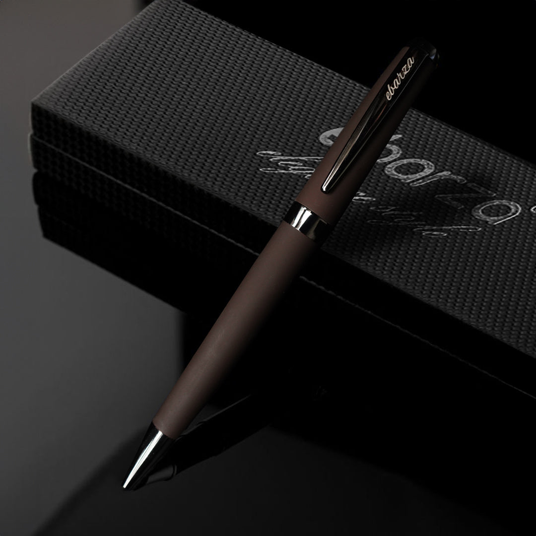 Brown Ebarza Pen from BEACON with model B3618 and BZ2318, featuring a sleek design and smooth ink flow.