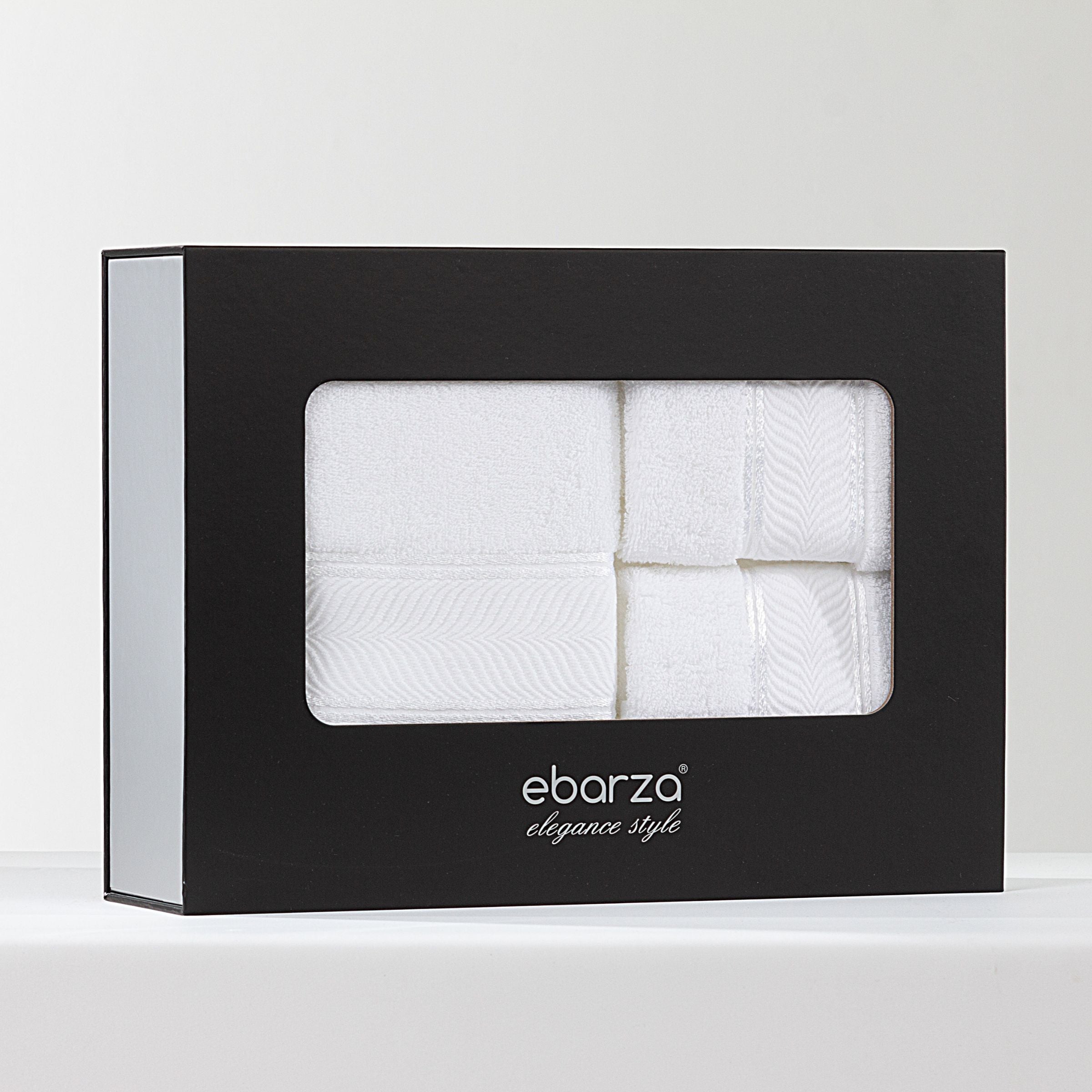 Set of shiny towels from ebarza Shinning Towel Set EBTS-002 by BEACON, featuring soft, plush fabric in neutral tones.