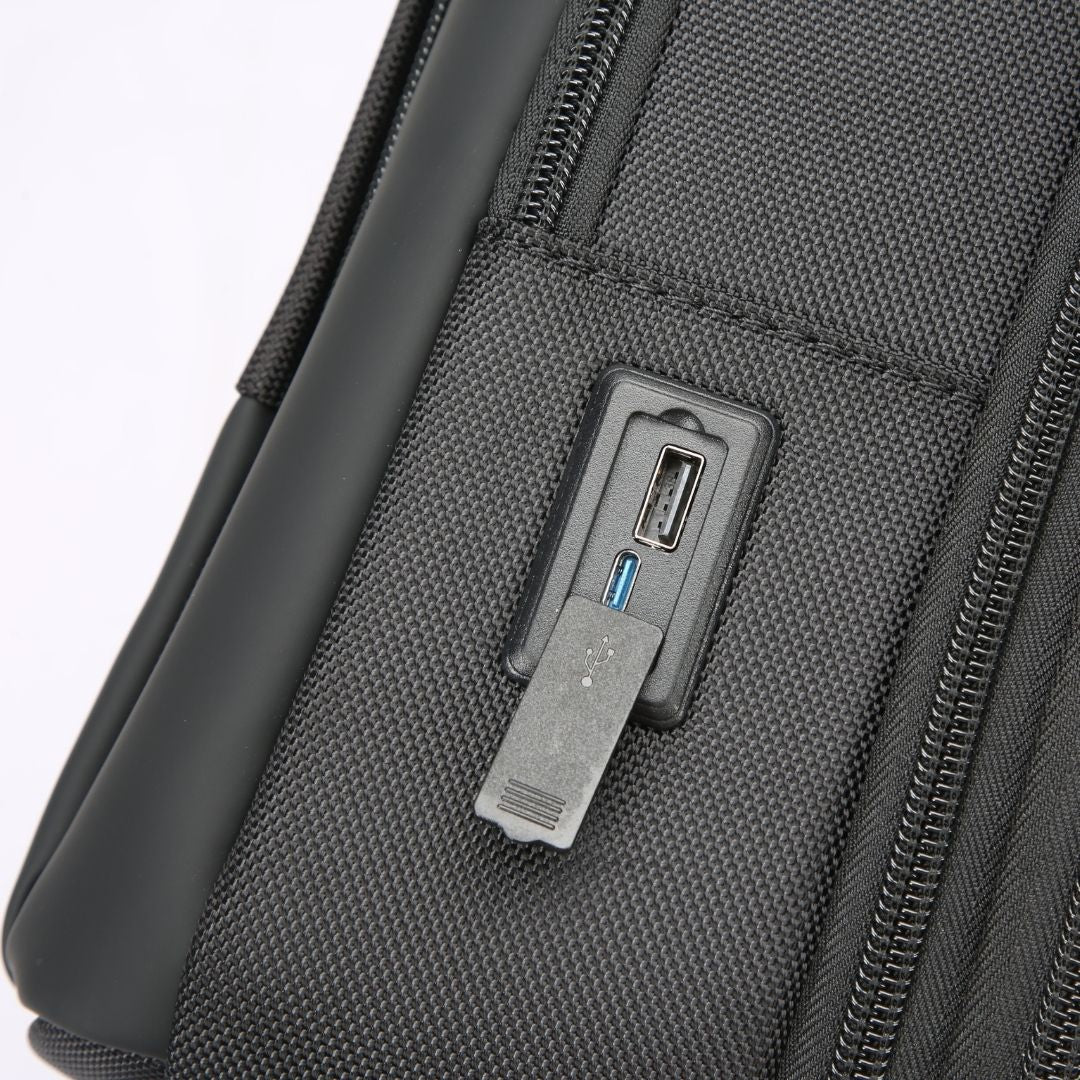Ebarza travel backpack by BEACON with multiple compartments and adjustable straps, designed for convenient packing and travel.