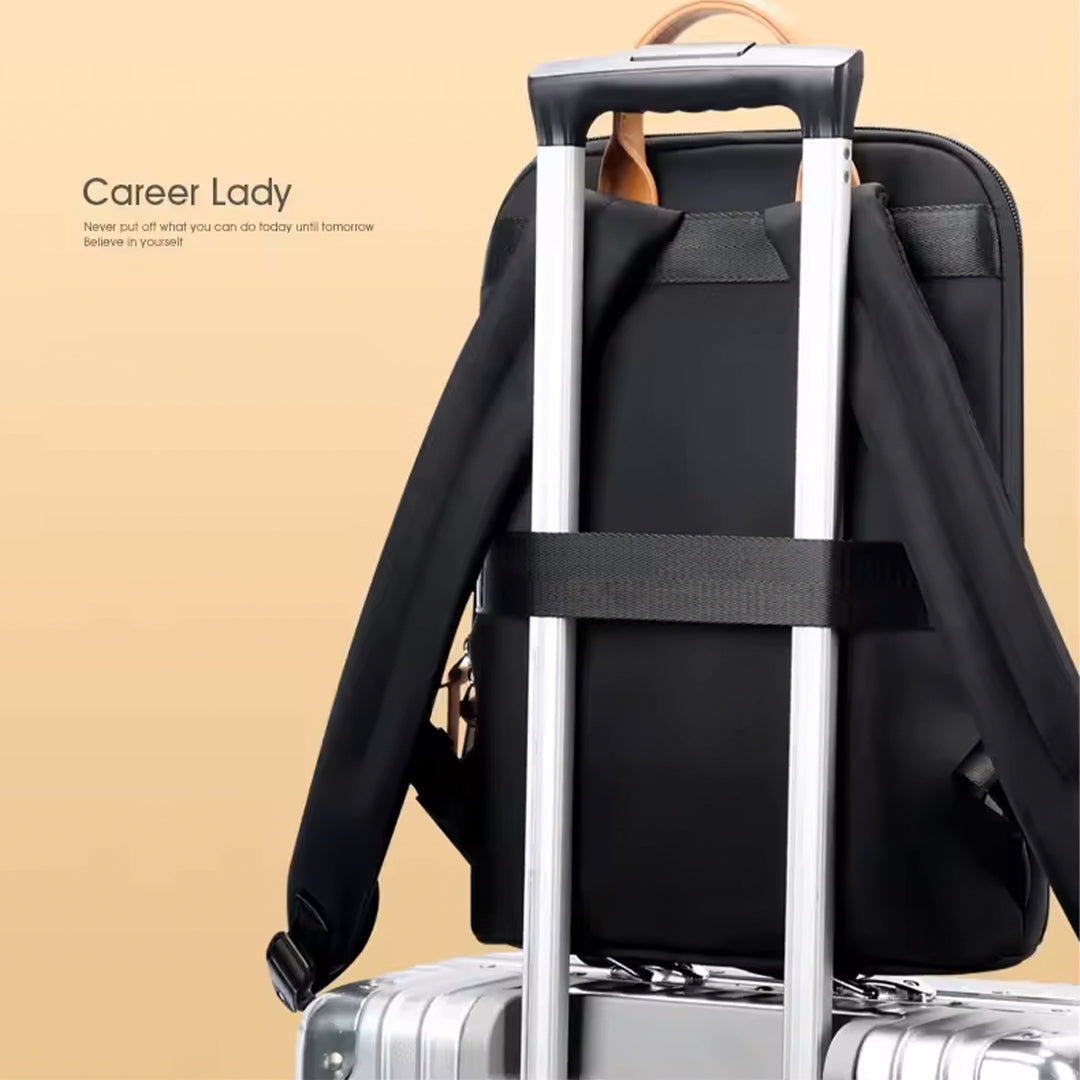 Ebarza travel bag by Beacon with adjustable straps and multiple compartments, designed for convenient packing and travel.
