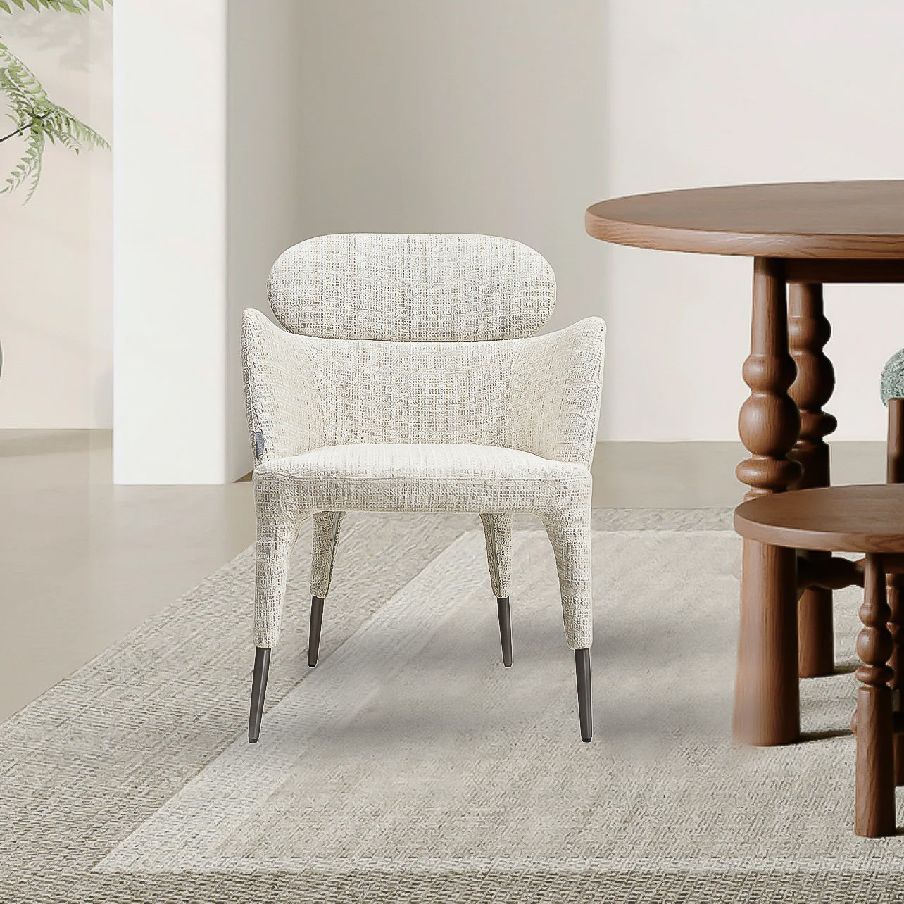BEACON Edina Dining Chair BC686 with wooden legs and upholstered seat, modern design for stylish dining room seating.