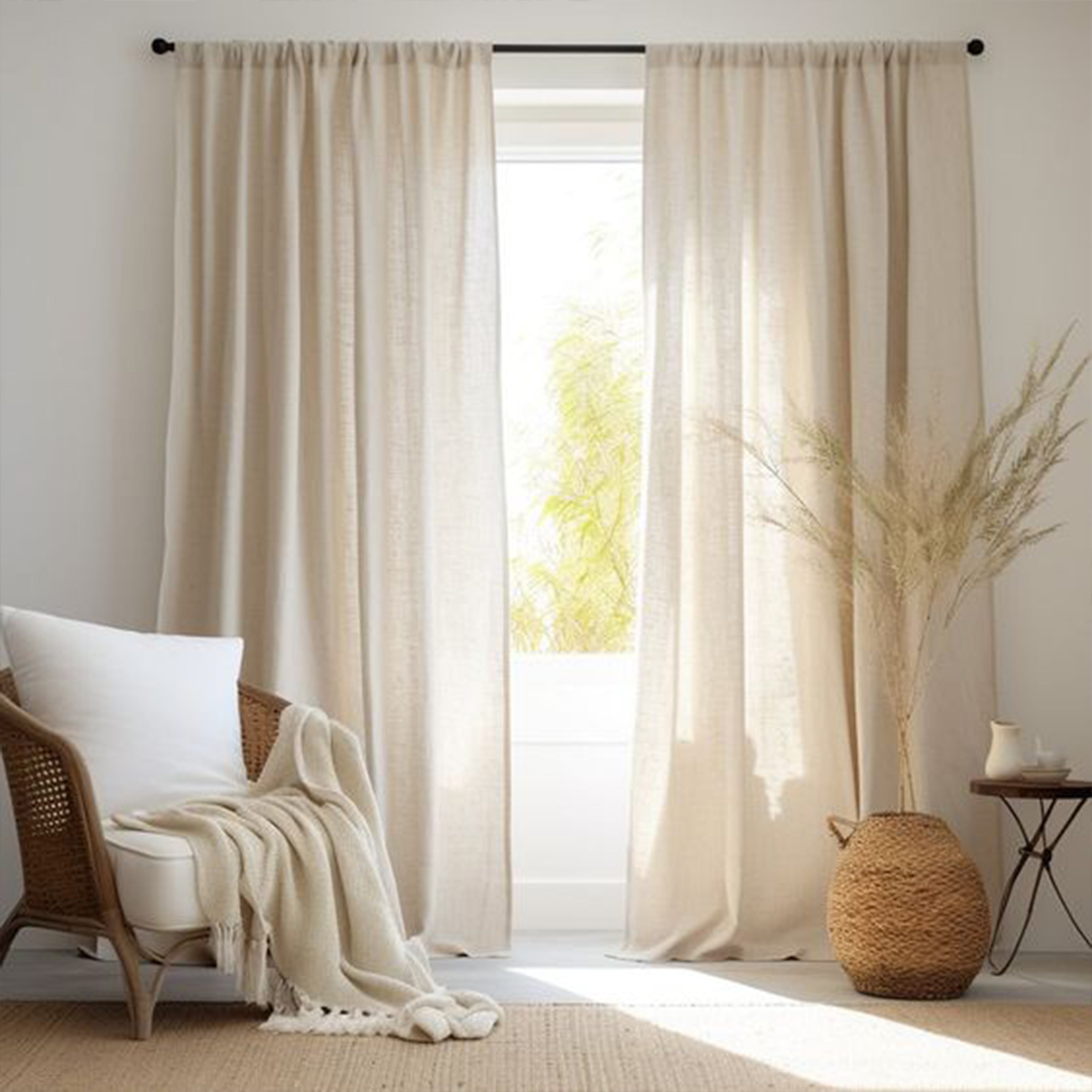 Elegant AROSA window curtain fabric in smoky color, stylish drapes with a smooth, luxurious texture from QJDG brand.
